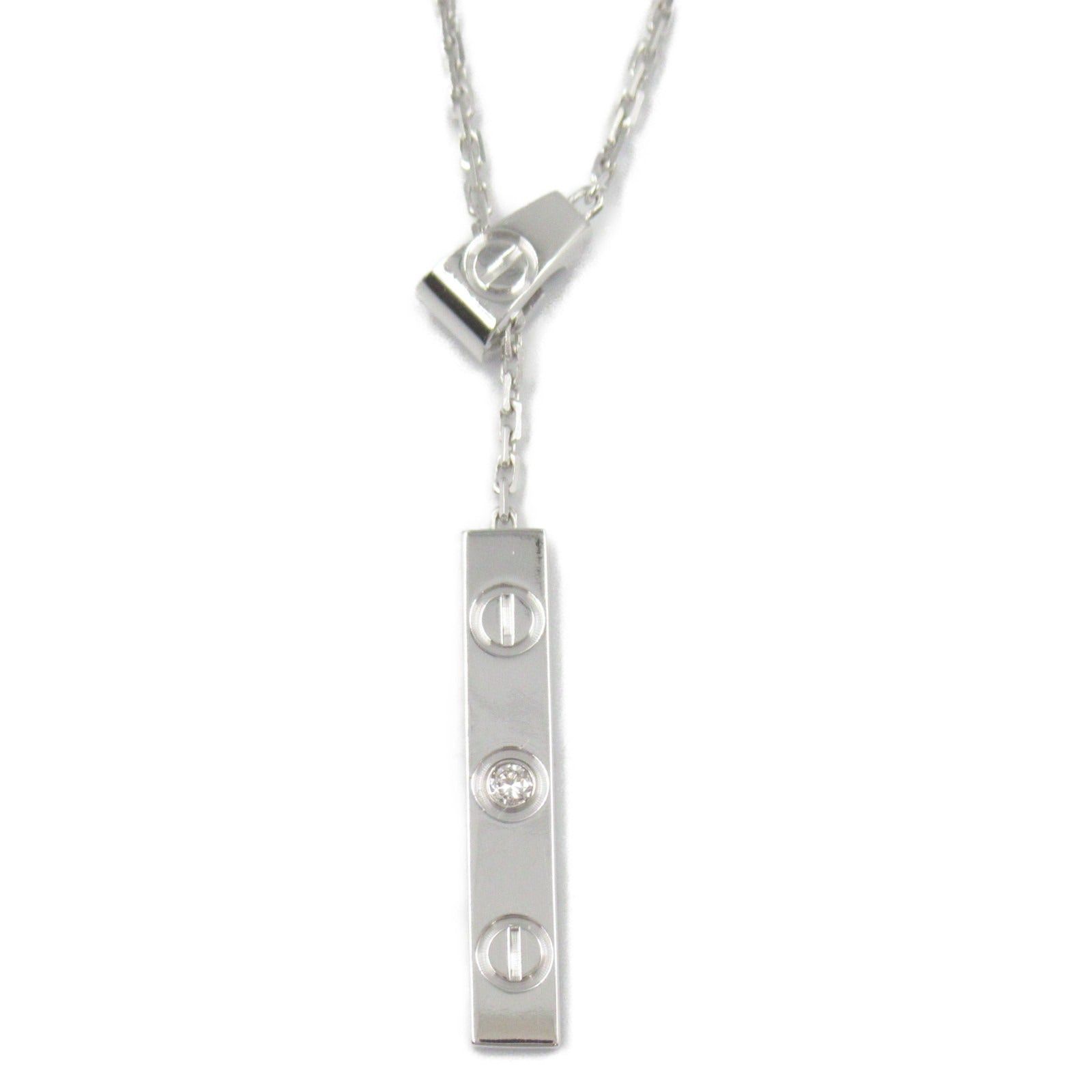 Cartier Cartier Love Y Shape Diamond Necklace K18Wg (White Gold) Clear Size ONE SIZE - 2 Thumbnail