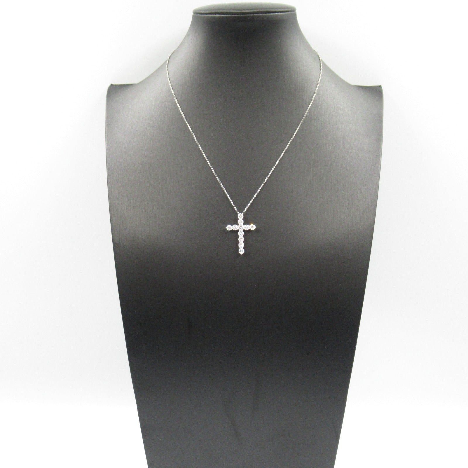 Tiffany & Co. Tiffany Co Large Cross Diamond Necklace Pt950 Platinum Clear Size ONE SIZE - 9 Thumbnail