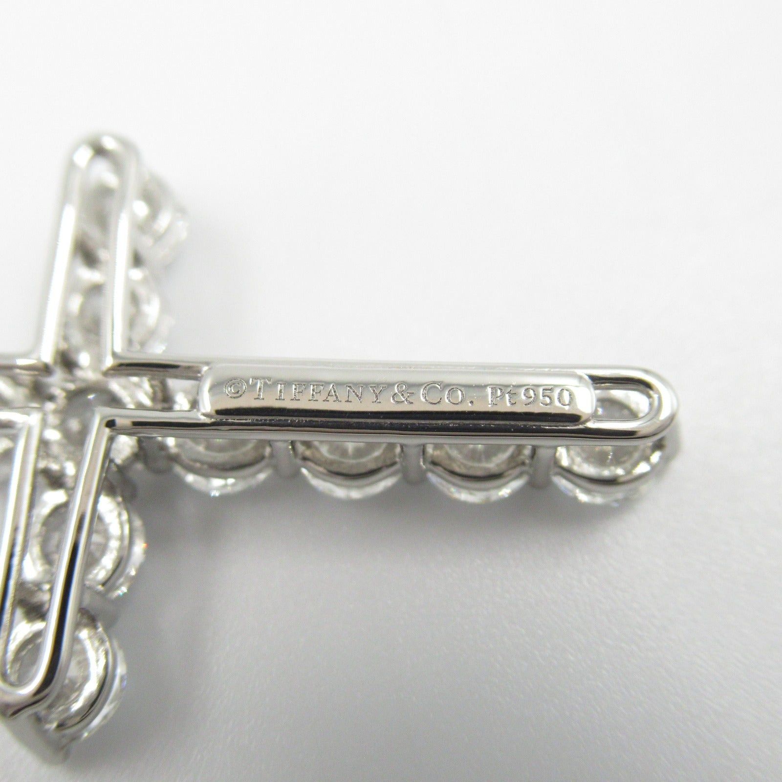 Tiffany & Co. Tiffany Co Large Cross Diamond Necklace Pt950 Platinum Clear Size ONE SIZE - 4 Thumbnail