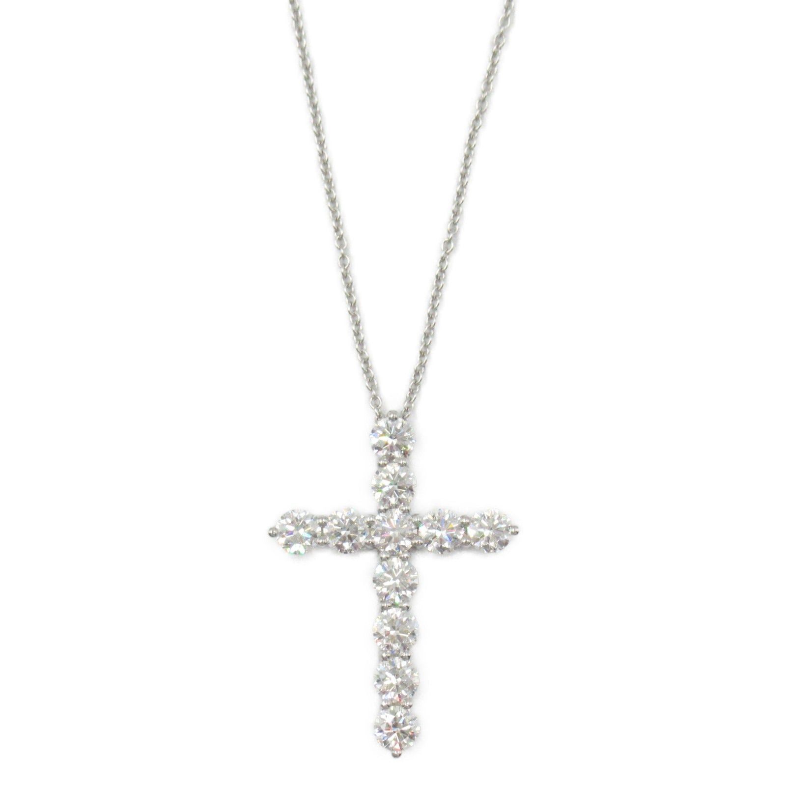 Tiffany & Co. Tiffany Co Large Cross Diamond Necklace Pt950 Platinum Clear Size ONE SIZE - 2 Thumbnail
