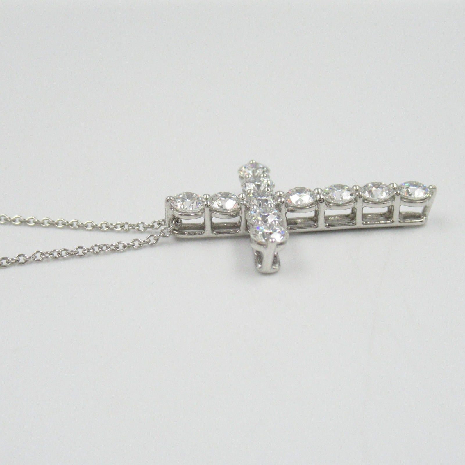 Tiffany & Co. Tiffany Co Large Cross Diamond Necklace Pt950 Platinum Clear Size ONE SIZE - 8 Thumbnail