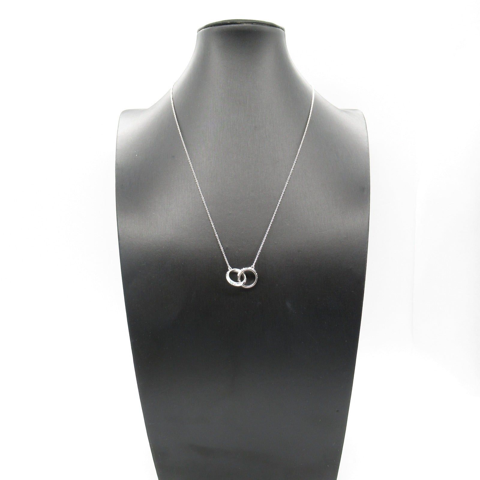 Tiffany & Co. Tiffany Co Double Circle Necklace K18Wg (White Gold) Silver Size ONE SIZE - 9 Thumbnail
