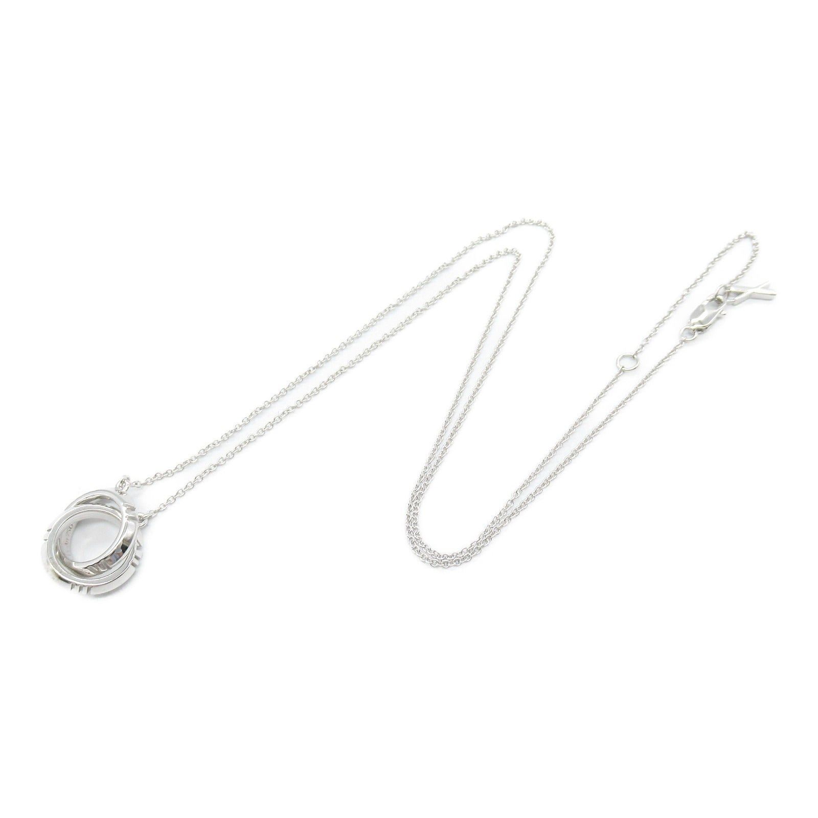 Tiffany & Co. Tiffany Co Double Circle Necklace K18Wg (White Gold) Silver Size ONE SIZE - 3 Thumbnail