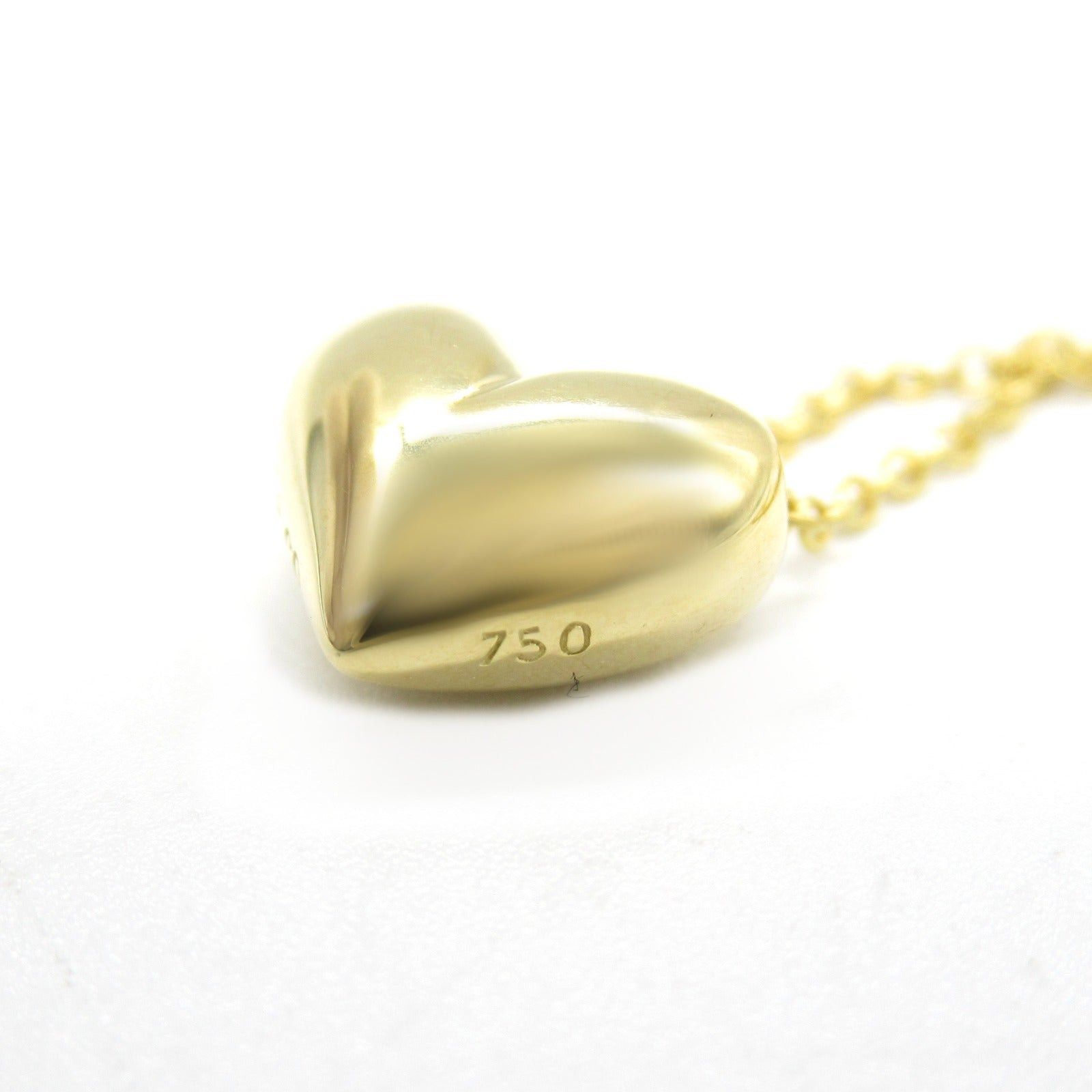 Tiffany Co Pinched Heart Necklace K18 (Yellow Gold) Gold