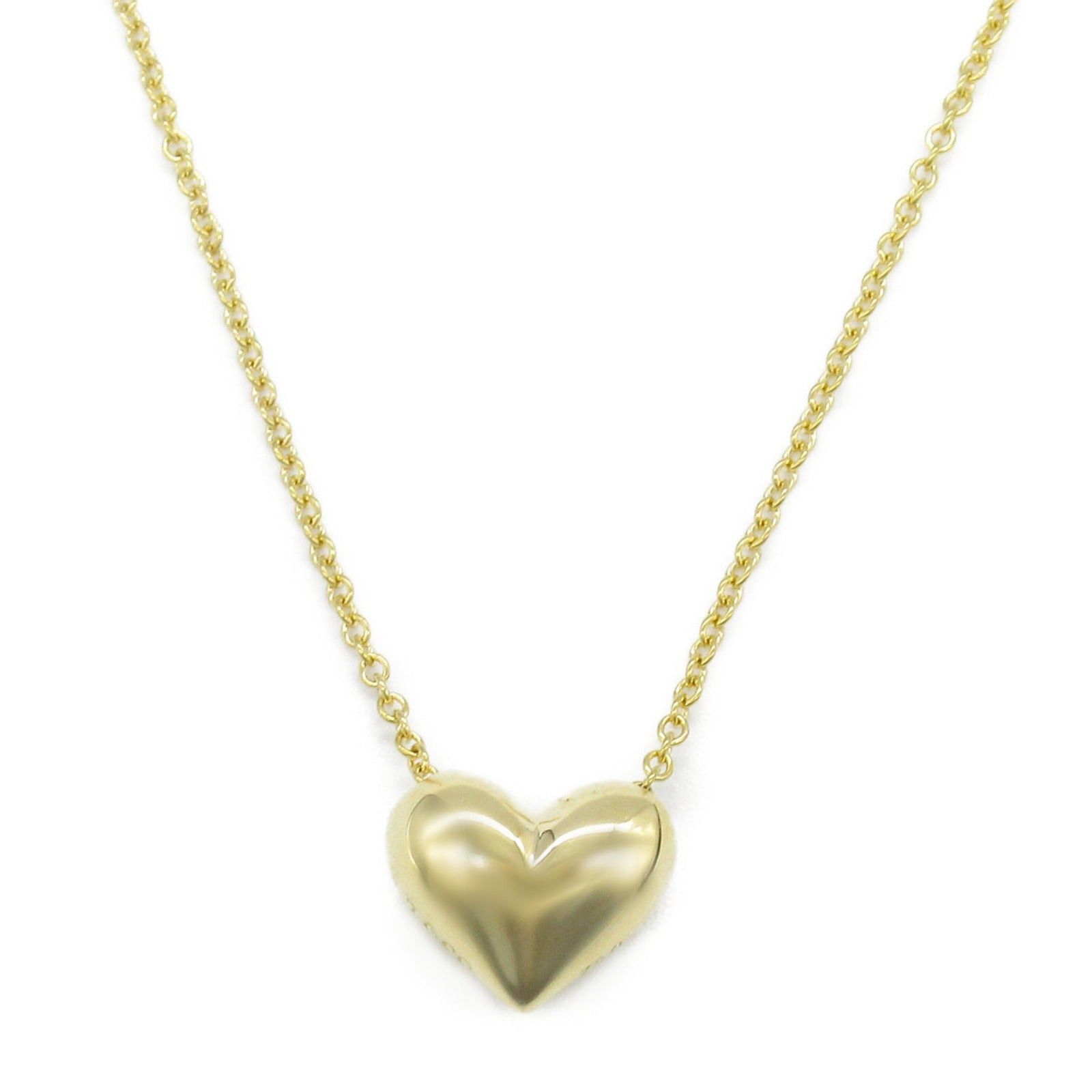 Tiffany Co Pinched Heart Necklace K18 (Yellow Gold) Gold