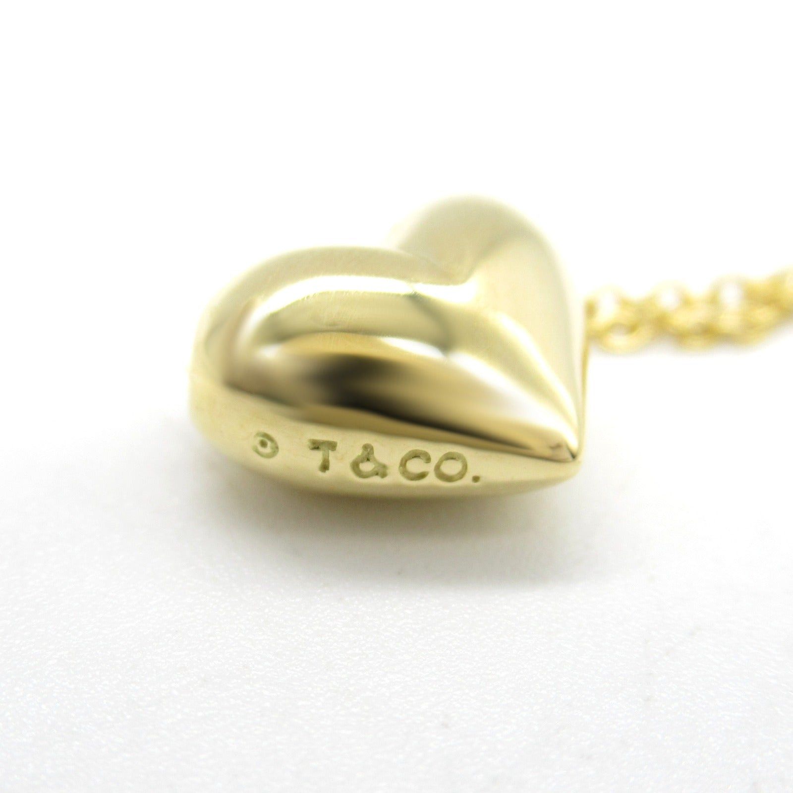 Tiffany Co Pinched Heart Necklace K18 (Yellow Gold) Gold
