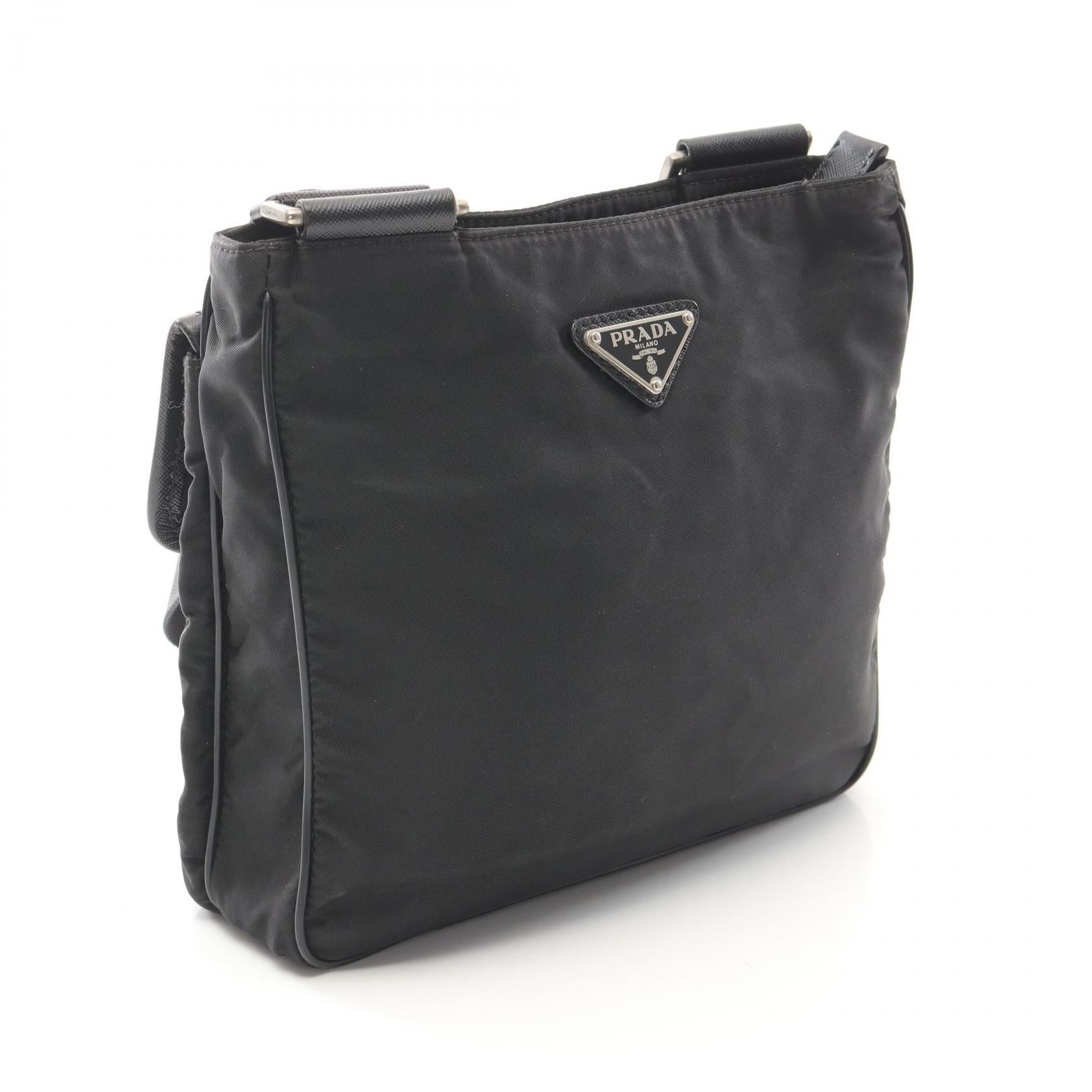 Prada Prada Viaggio Shoulder Bag Nylon Sapphire Leather Black Size ONE SIZE - 2 Thumbnail
