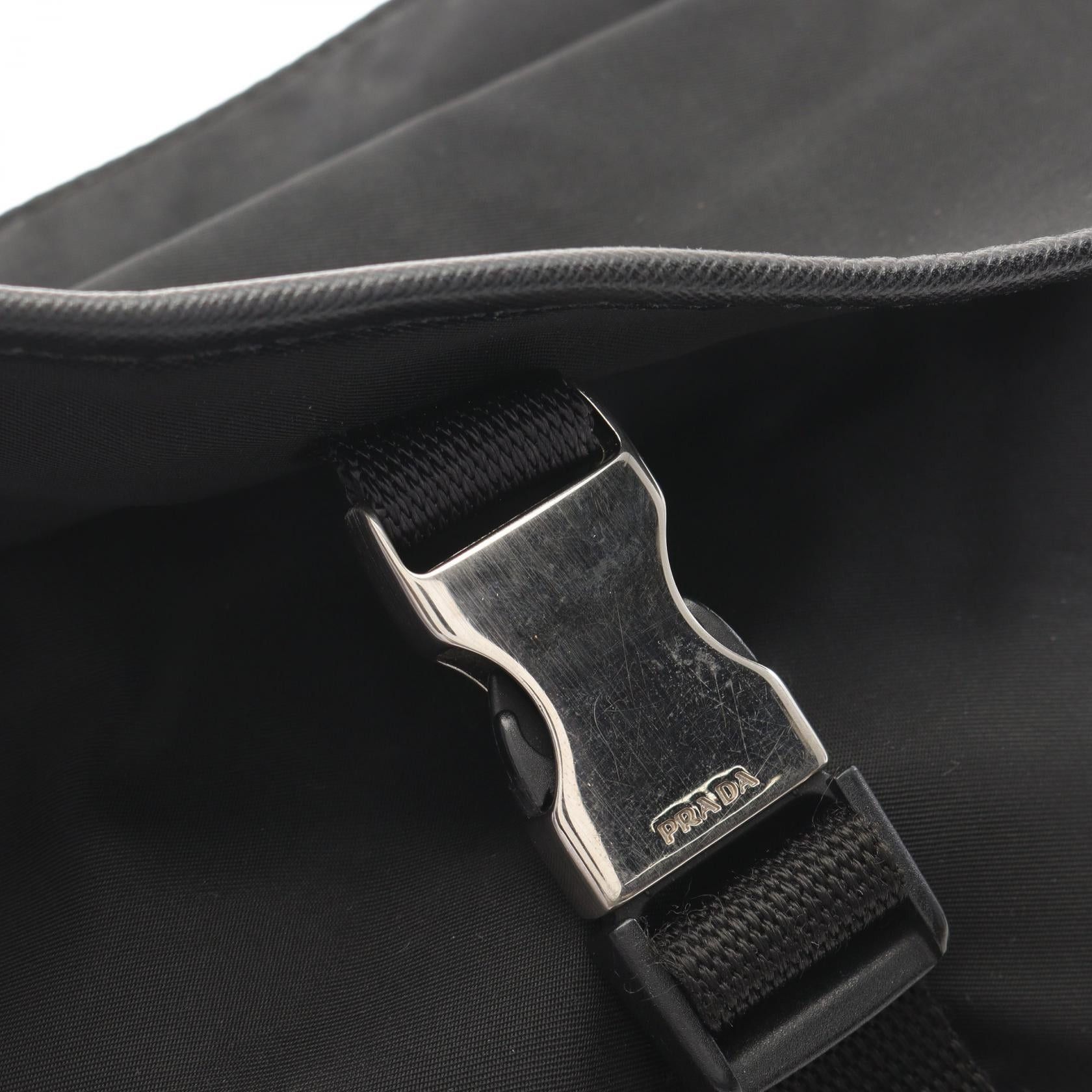 Prada Prada Viaggio Shoulder Bag Nylon Sapphire Leather Black Size ONE SIZE - 9 Thumbnail