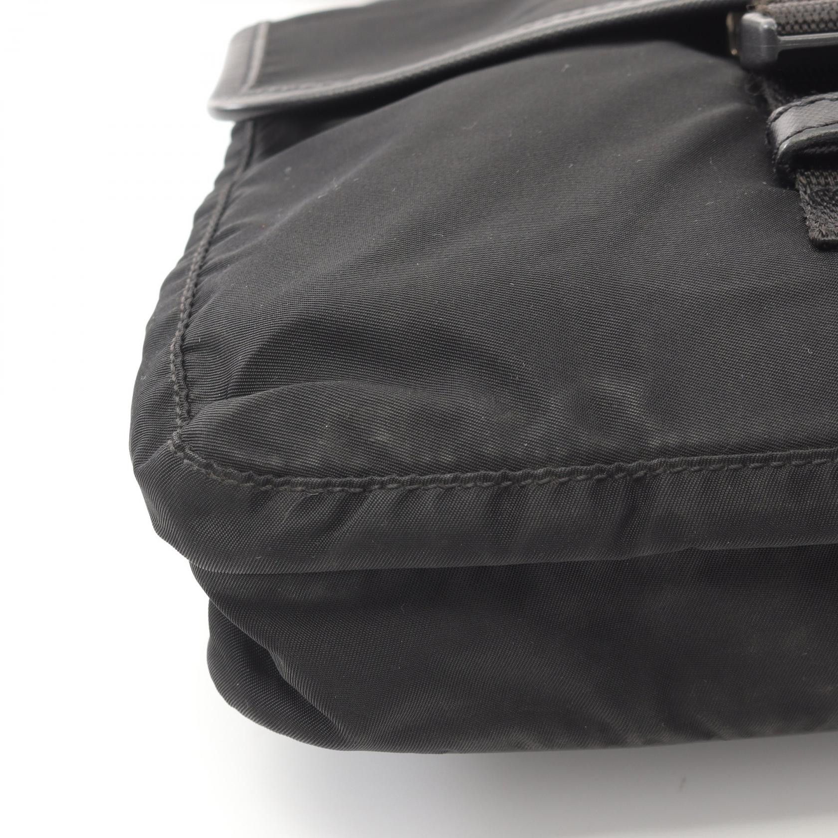 Prada Prada Viaggio Shoulder Bag Nylon Sapphire Leather Black Size ONE SIZE - 8 Thumbnail