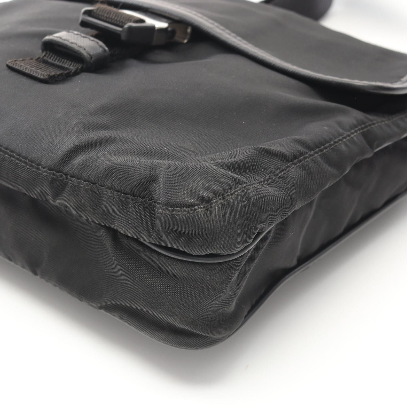 Prada Prada Viaggio Shoulder Bag Nylon Sapphire Leather Black Size ONE SIZE - 7 Thumbnail