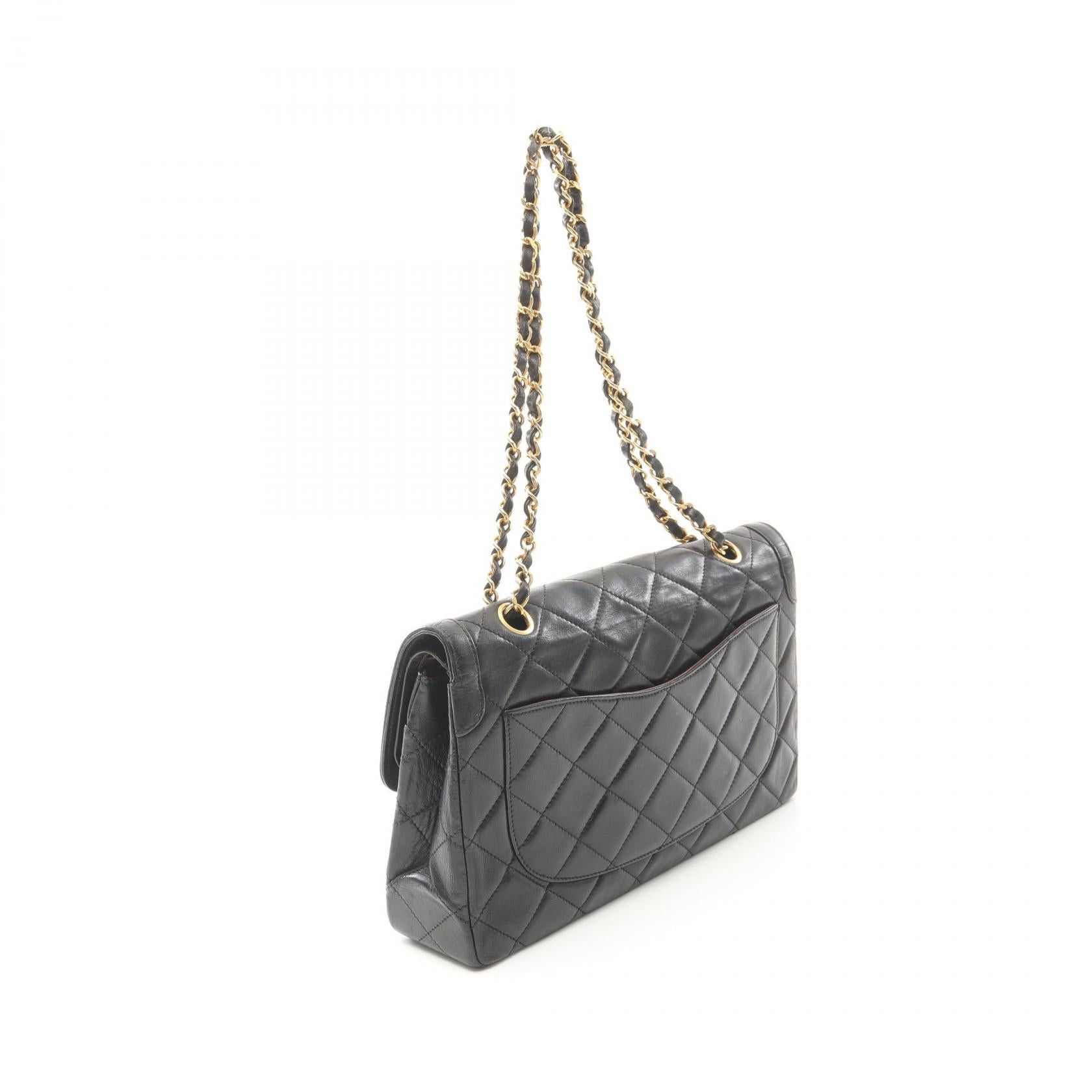 Chanel Chanel Matelasse Paris Exclusive Double Flap Chain Shoulder Bag Lambskin Black Combination Metal Fittings Size ONE SIZE - 2 Thumbnail