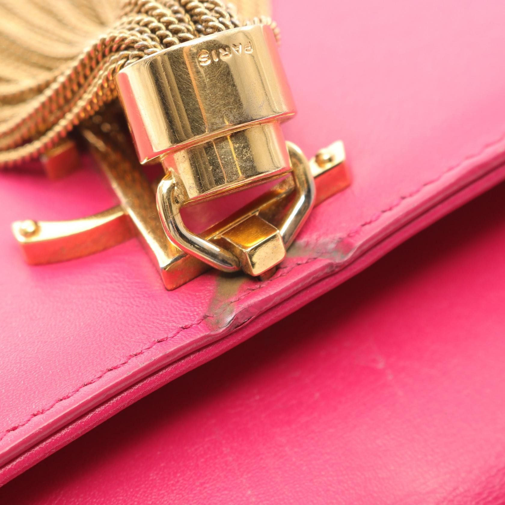 Yves Saint Laurent Yves Saint Laurent Kate Monogram Chain Shoulder Bag Leather Pink Size ONE SIZE - 9 Thumbnail