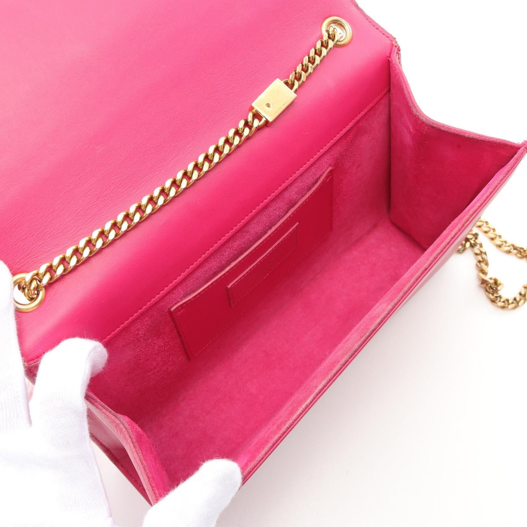 Yves Saint Laurent Yves Saint Laurent Kate Monogram Chain Shoulder Bag Leather Pink Size ONE SIZE - 3 Thumbnail