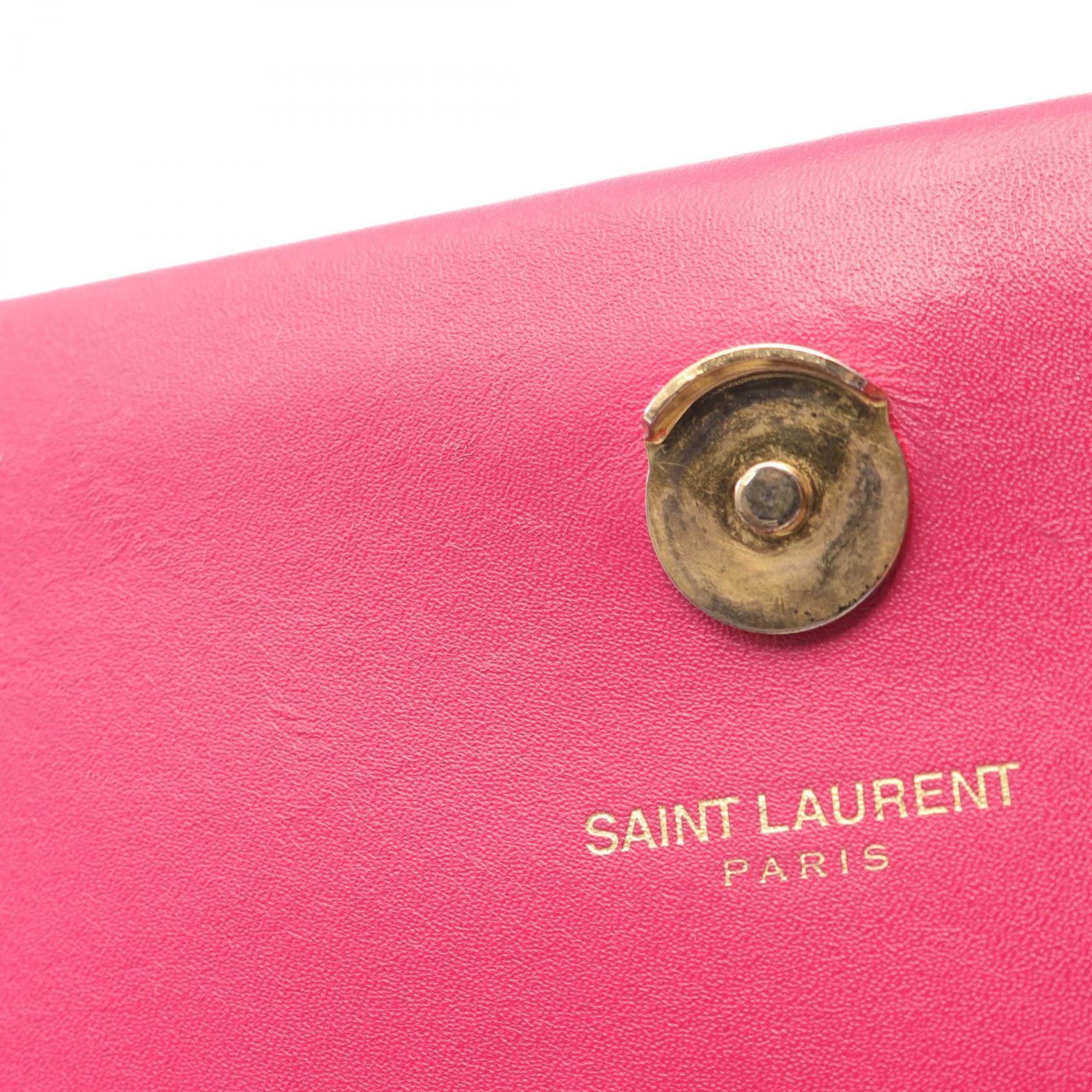 Yves Saint Laurent Yves Saint Laurent Kate Monogram Chain Shoulder Bag Leather Pink Size ONE SIZE - 6 Thumbnail