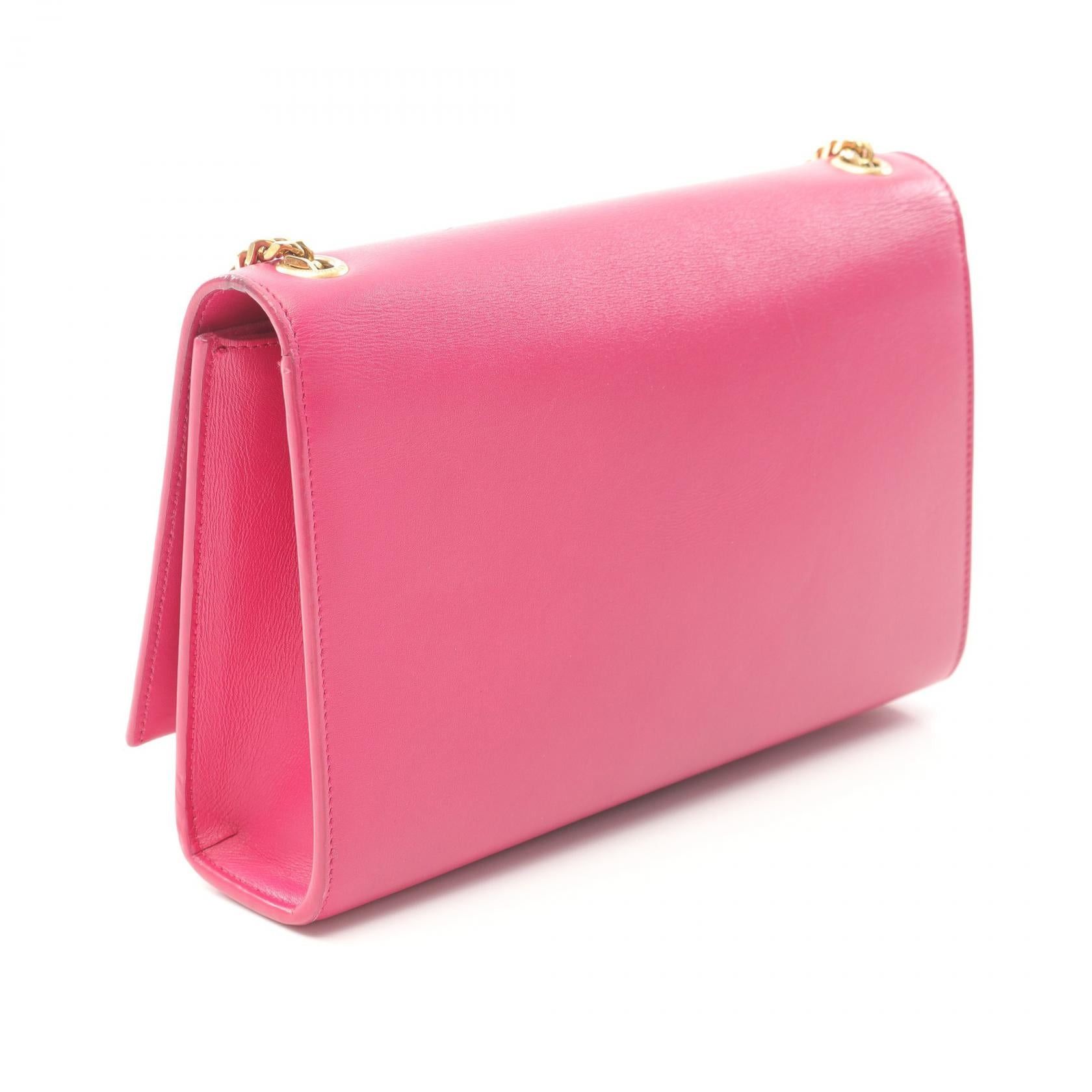 Yves Saint Laurent Yves Saint Laurent Kate Monogram Chain Shoulder Bag Leather Pink Size ONE SIZE - 2 Thumbnail