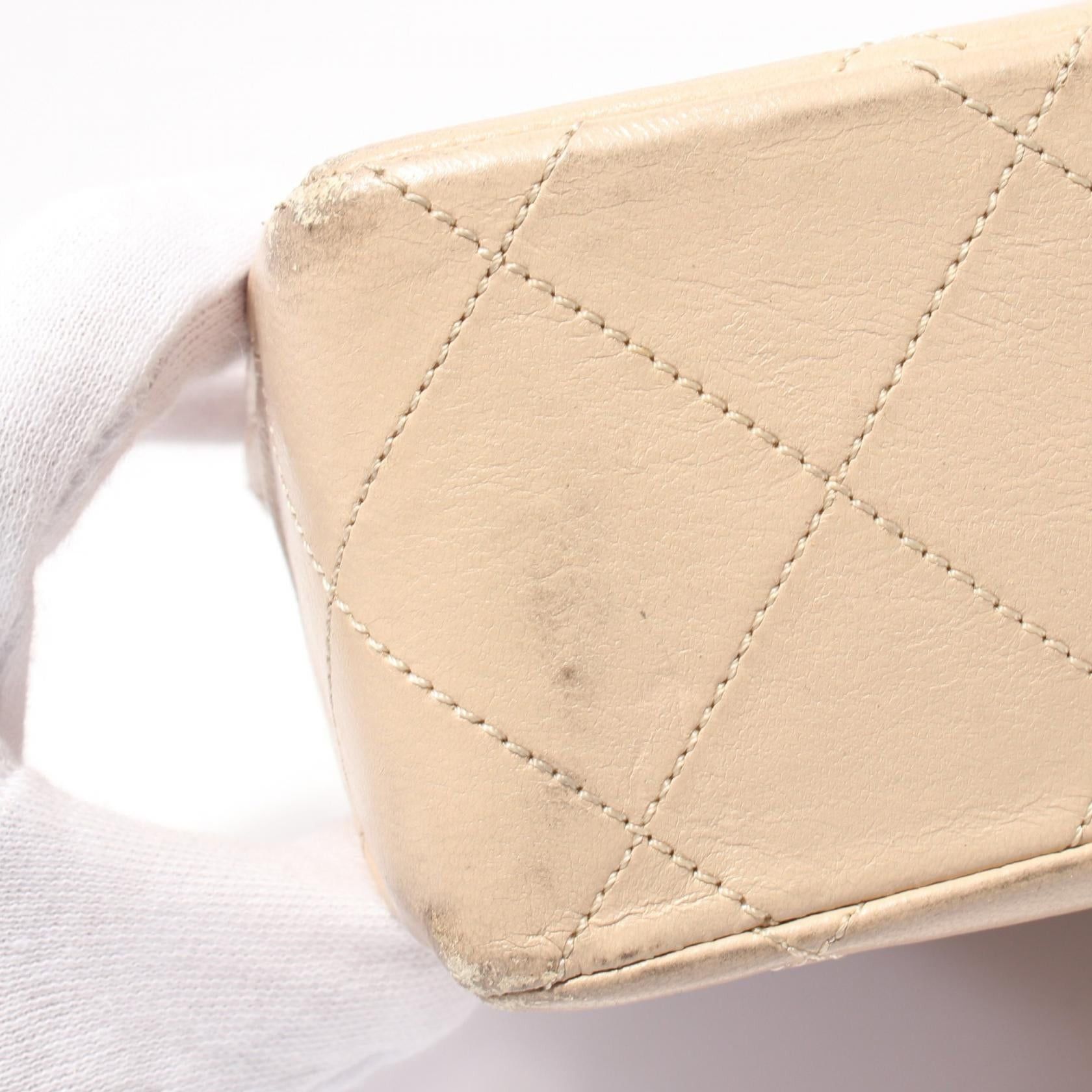 Chanel Chanel Matelasse Paris Exclusive Double Flap Chain Shoulder Bag Lambskin Beige Combination Metal Fittings Size ONE SIZE - 6 Thumbnail