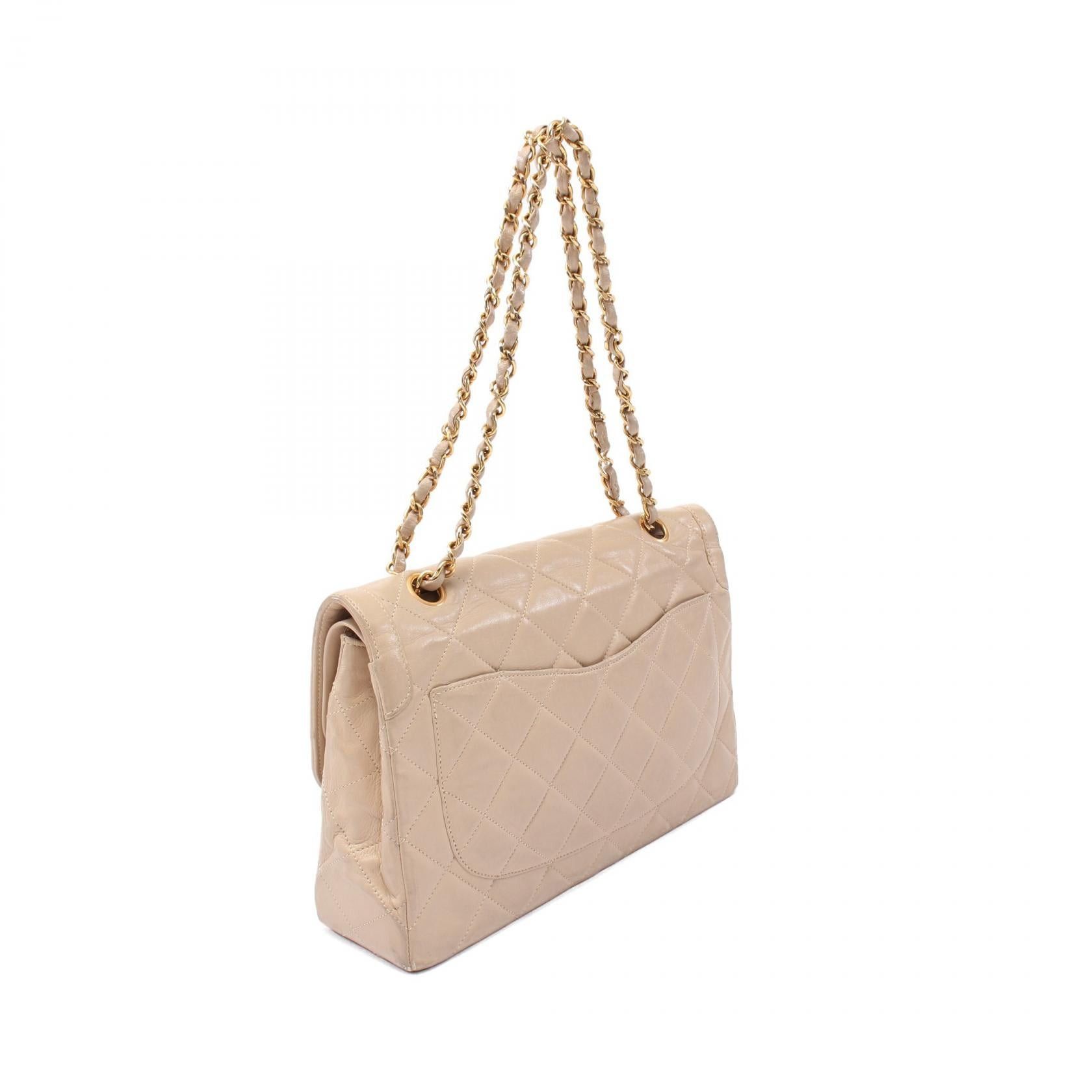 Chanel Chanel Matelasse Paris Exclusive Double Flap Chain Shoulder Bag Lambskin Beige Combination Metal Fittings Size ONE SIZE - 2 Thumbnail
