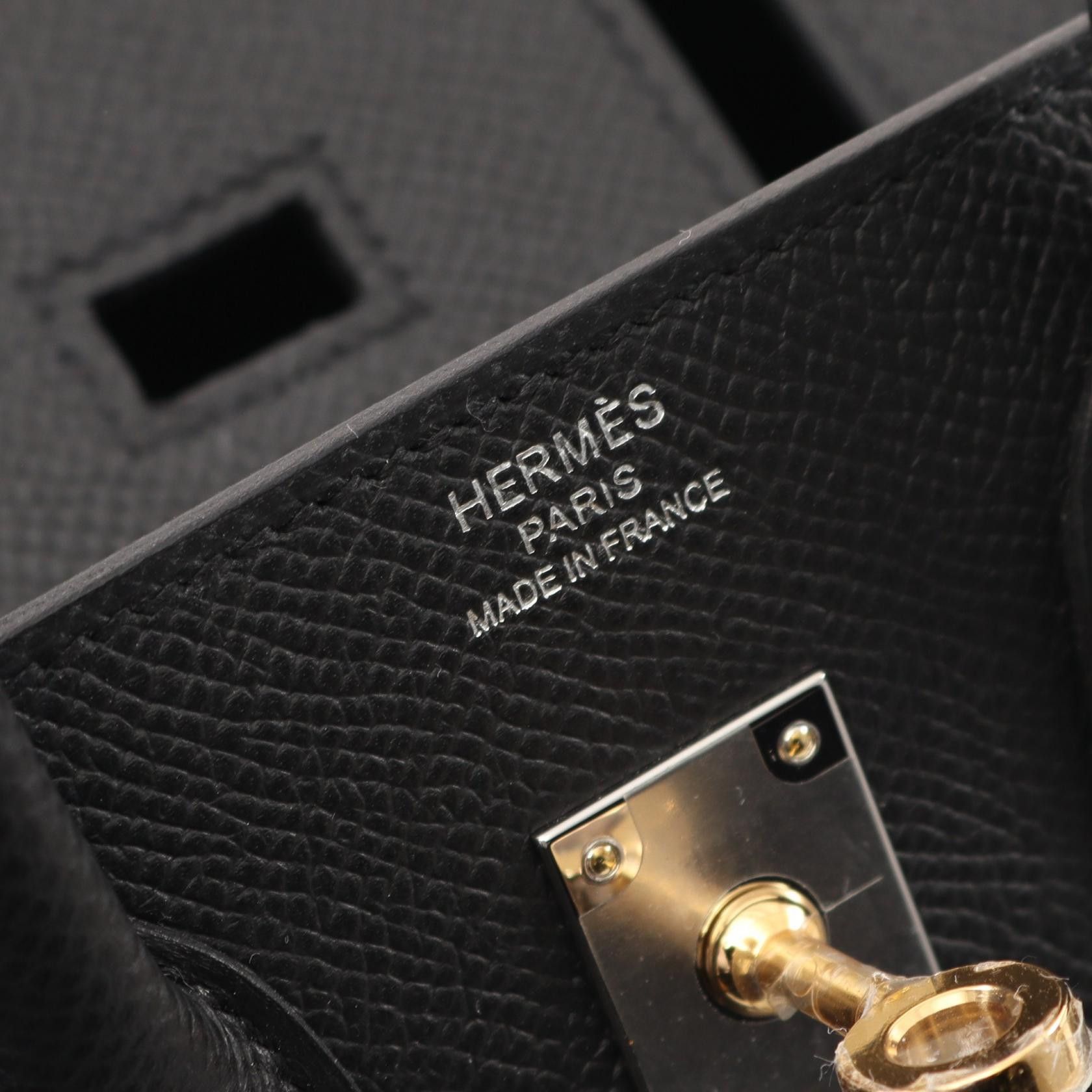 Hermes Hermes Birkin 25 Serie Handbag Veau Epsom Black Electrum Fittings K Stamp Size ONE SIZE - 4 Thumbnail