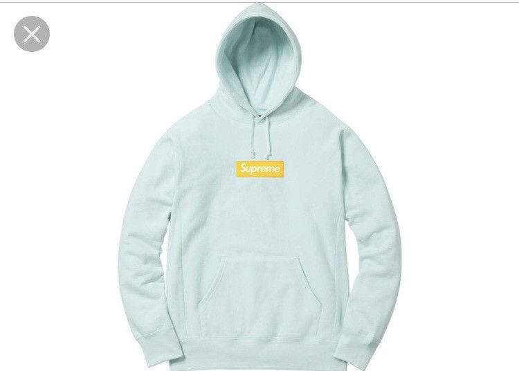 Supreme Box Logo Hoodie FW17 Ice Blue Grailed