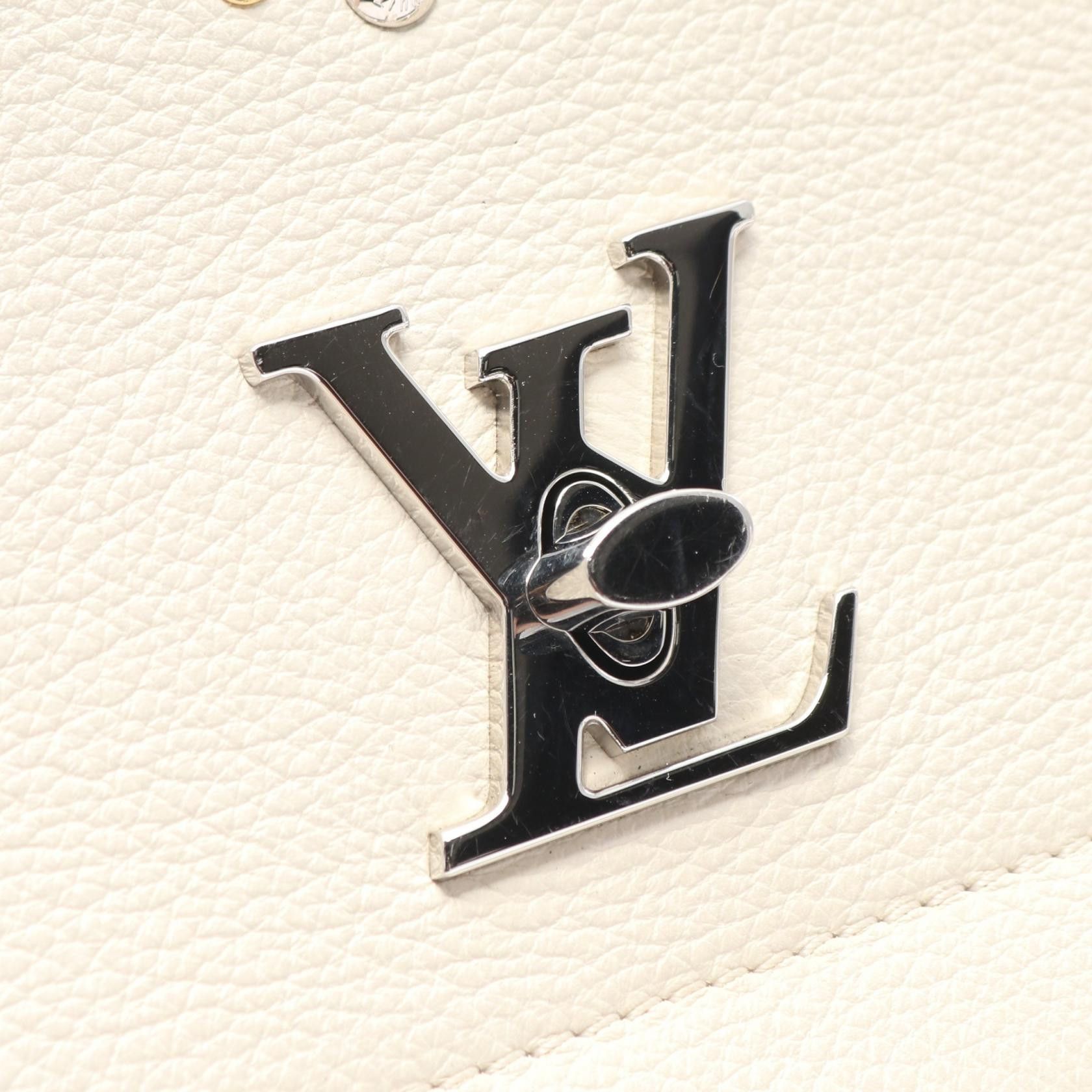 Louis Vuitton Louis Vuitton Lockme 2 Mechanical Rock Flower Taurillon Leather Handbag Off White Black Studs Size ONE SIZE - 11 Thumbnail