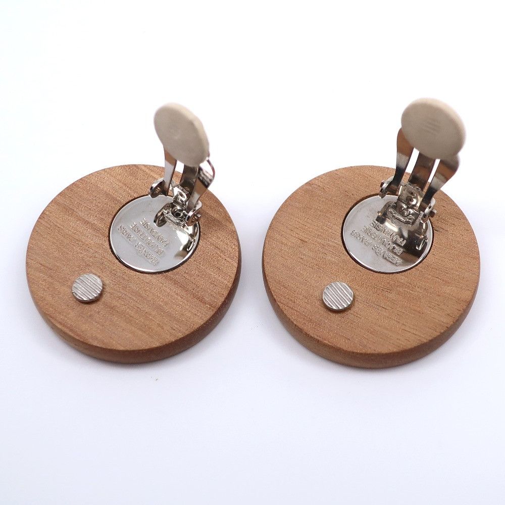 Hermes Hermes Hermes Sellier Wood Metal Earrings Natural Material Earrings DUTY FREE for USA Size ONE SIZE - 4 Thumbnail