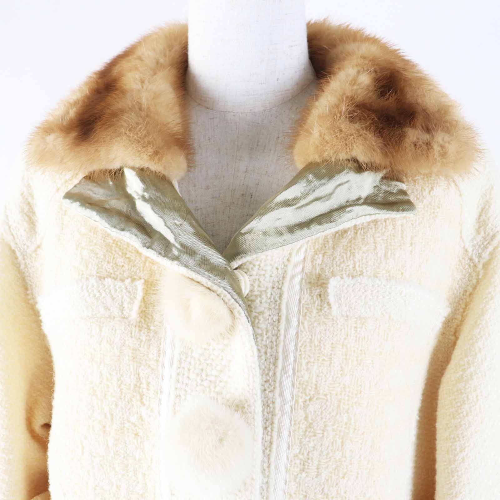 Louis Vuitton Louis Vuitton Louis Vuitton Wool Silk Mink Jacket Natural Material Outerwear DUTY FREE for USA Size ONE SIZE - 2 Thumbnail