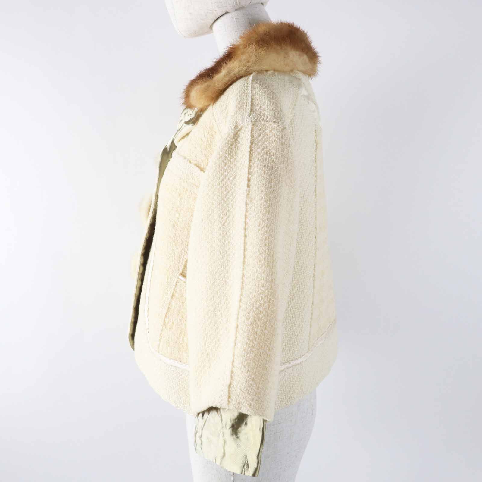 Louis Vuitton Louis Vuitton Louis Vuitton Wool Silk Mink Jacket Natural Material Outerwear DUTY FREE for USA Size ONE SIZE - 3 Thumbnail