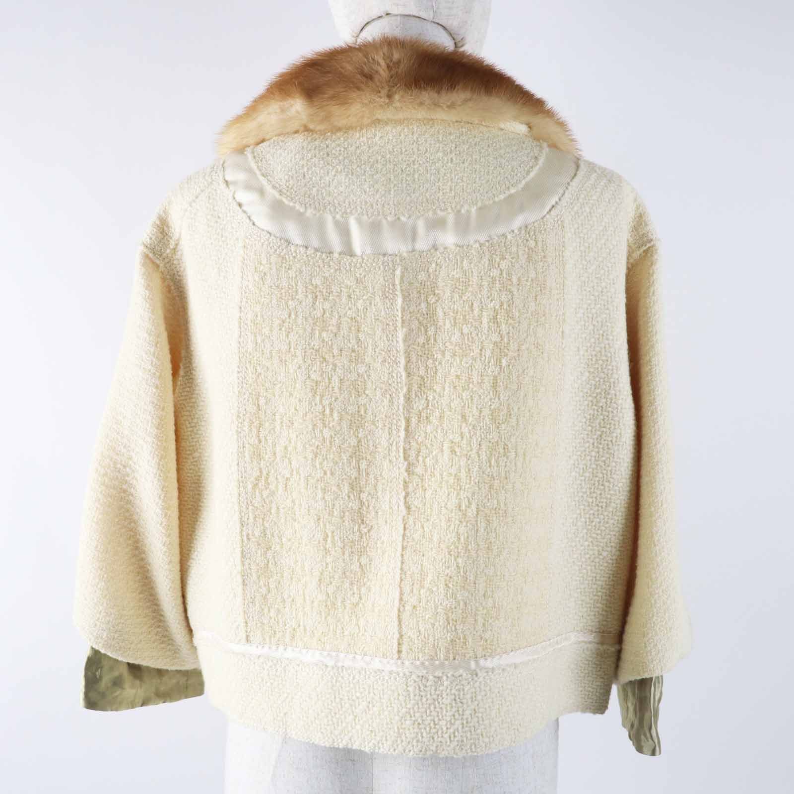 Louis Vuitton Louis Vuitton Louis Vuitton Wool Silk Mink Jacket Natural Material Outerwear DUTY FREE for USA Size ONE SIZE - 4 Thumbnail