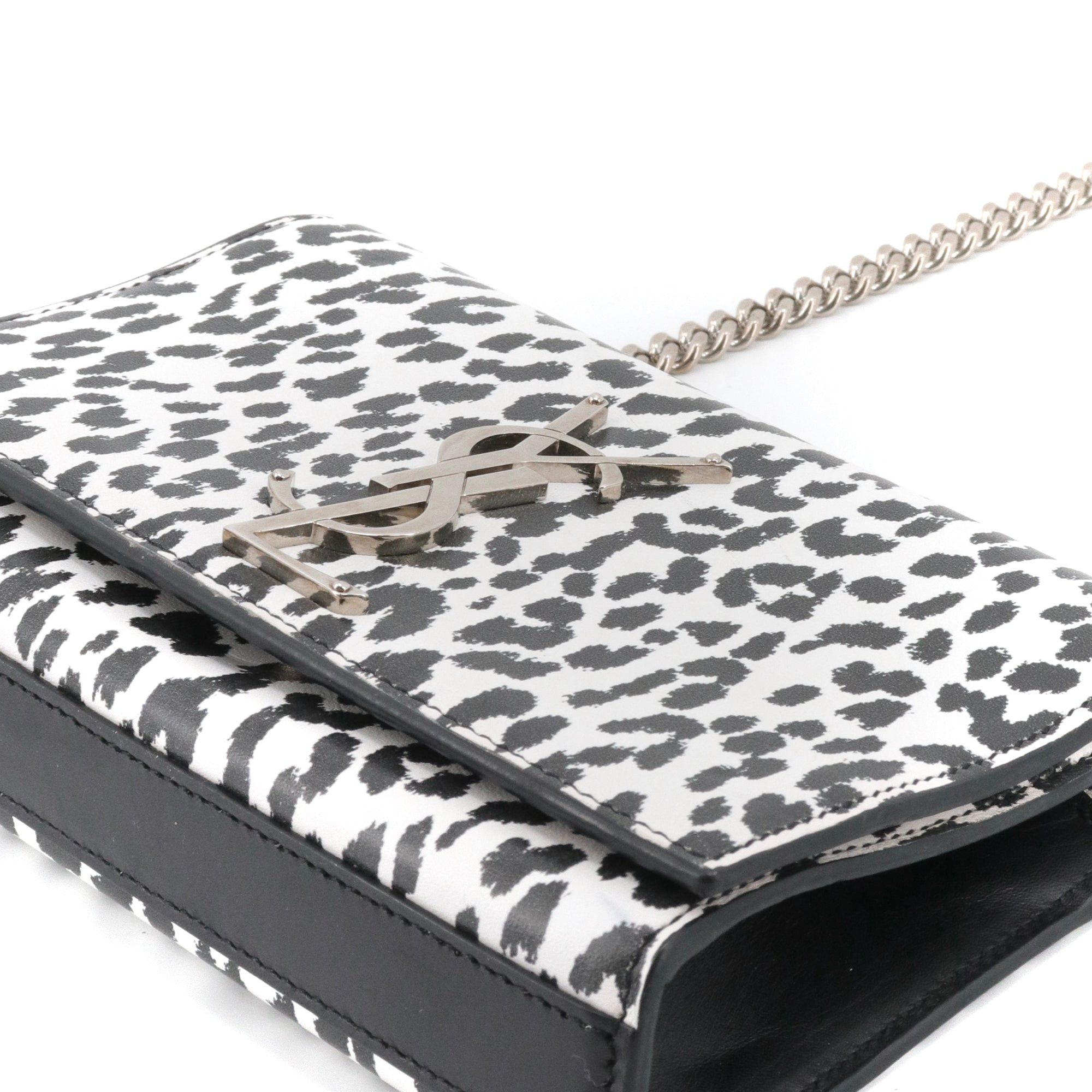 Saint Laurent Paris SAINT LAURENT - Saint Laurent Kate mini shoulder bag in black and white leather Size ONE SIZE - 6 Thumbnail