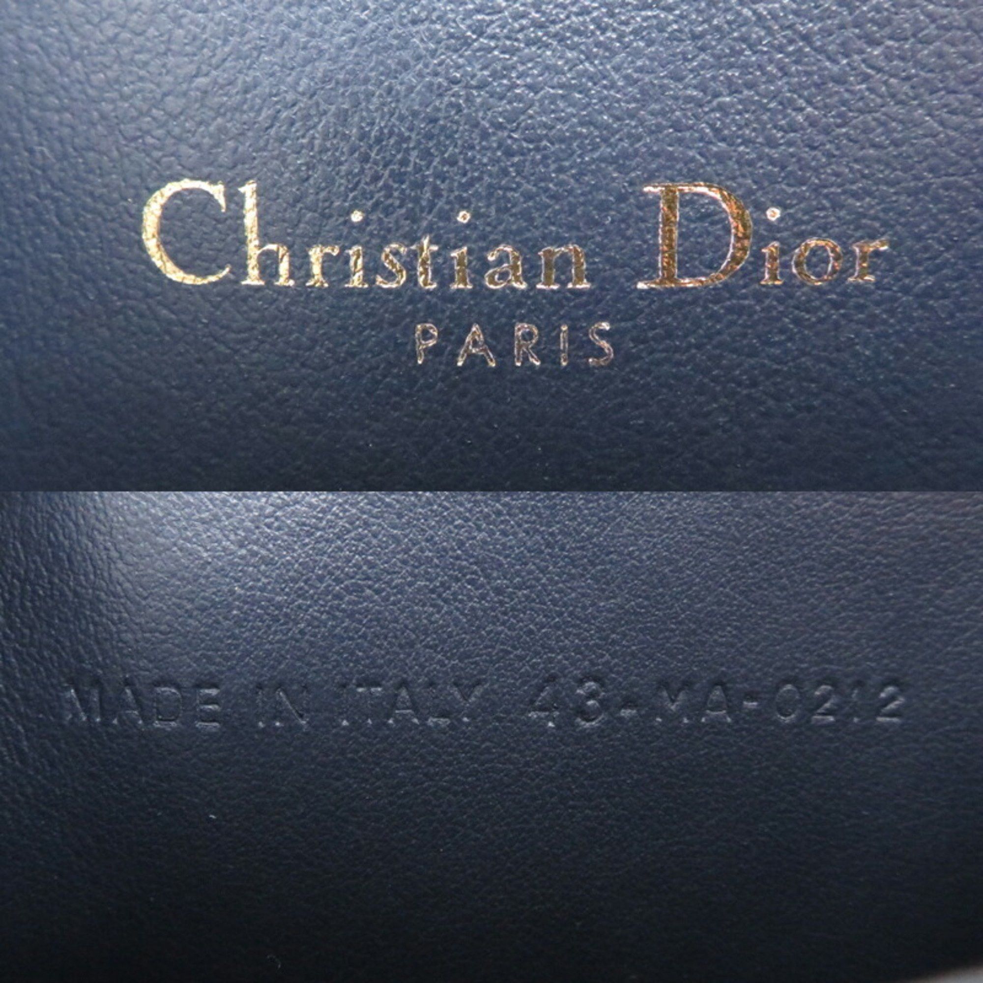 Dior Christian Dior Compact Wallet Women's Coin Case Leather Black Size ONE SIZE - 8 Thumbnail