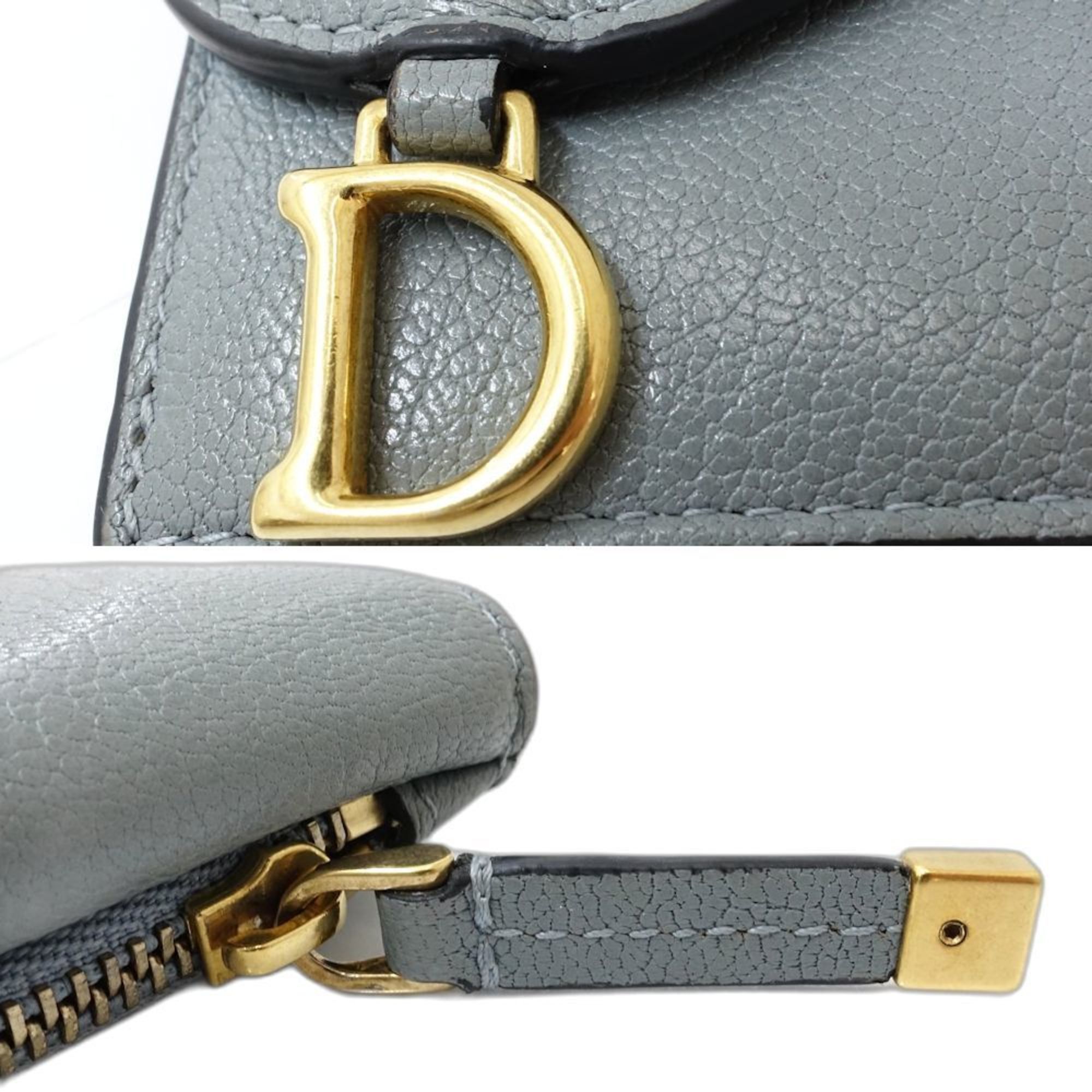 Dior Christian Dior Business Card Holder/Card Case S5692CCEH Saddle Cosmos Leather Cloud Blue 181351 Size ONE SIZE - 6 Thumbnail