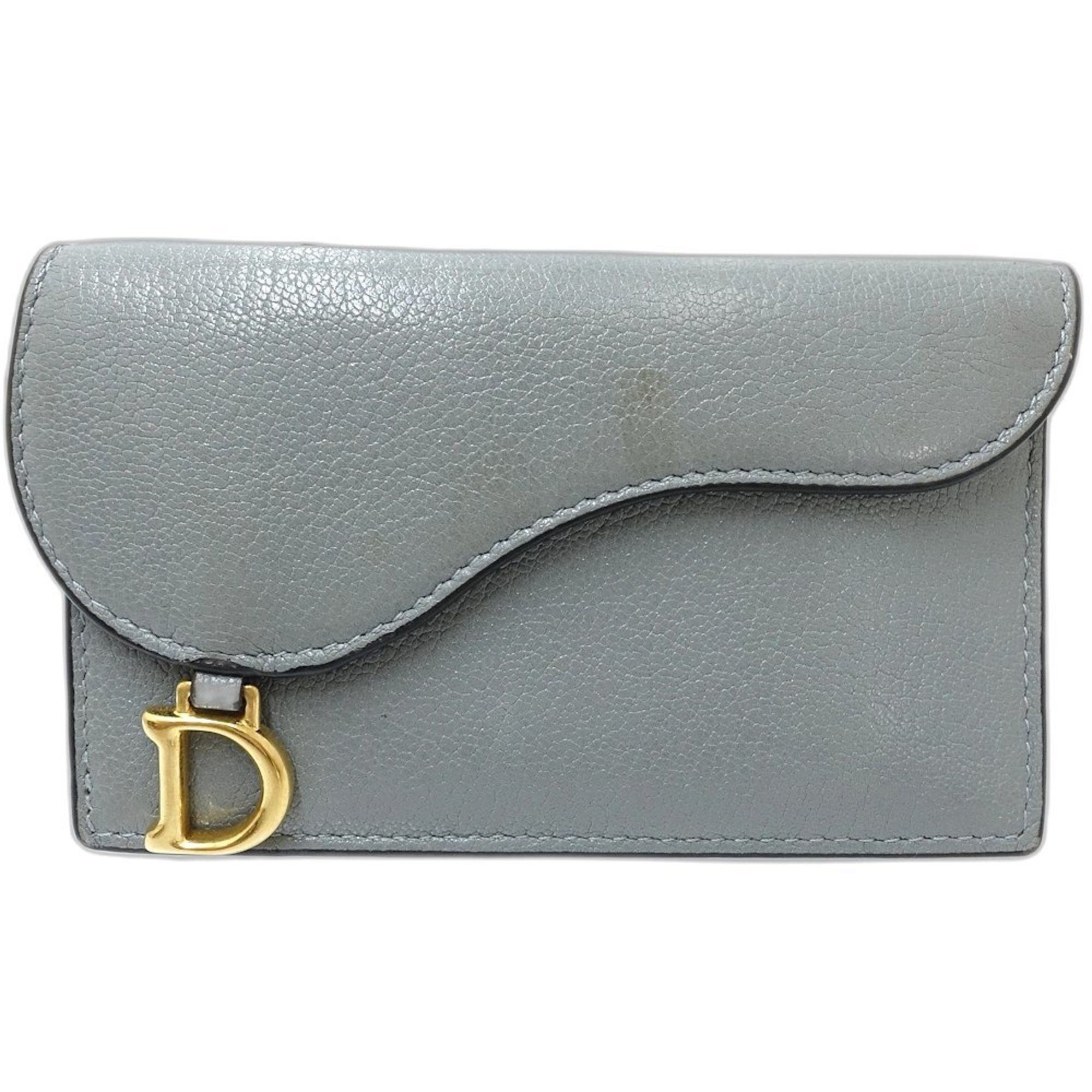 Dior Christian Dior Business Card Holder/Card Case S5692CCEH Saddle Cosmos Leather Cloud Blue 181351 Size ONE SIZE - 2 Thumbnail
