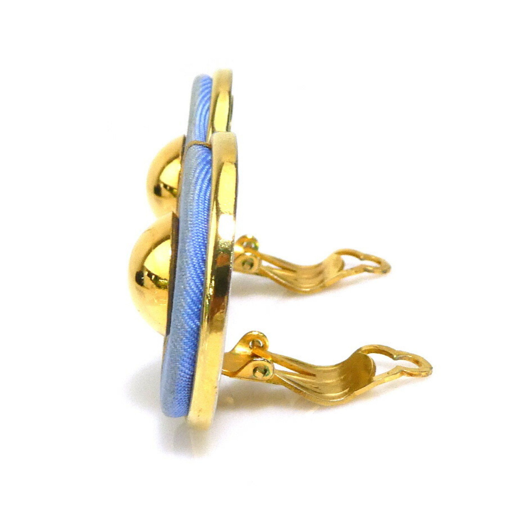 Hermes Hermes Earrings Metal Silk Gold Blue Brown Women's e60310a Size ONE SIZE - 3 Thumbnail