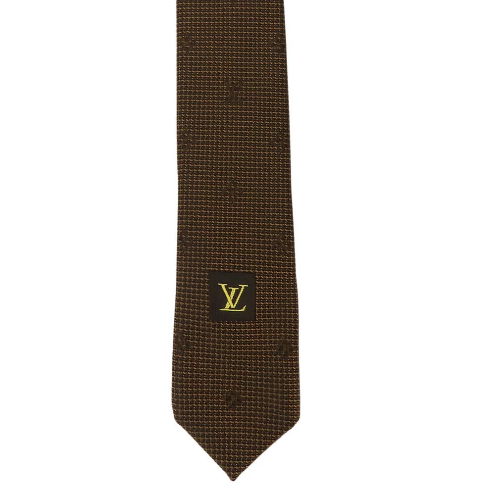 Louis Vuitton Louis Vuitton Louis Vuitton Monogram Silk Tie Cotton Necktie Size ONE SIZE - 8 Thumbnail