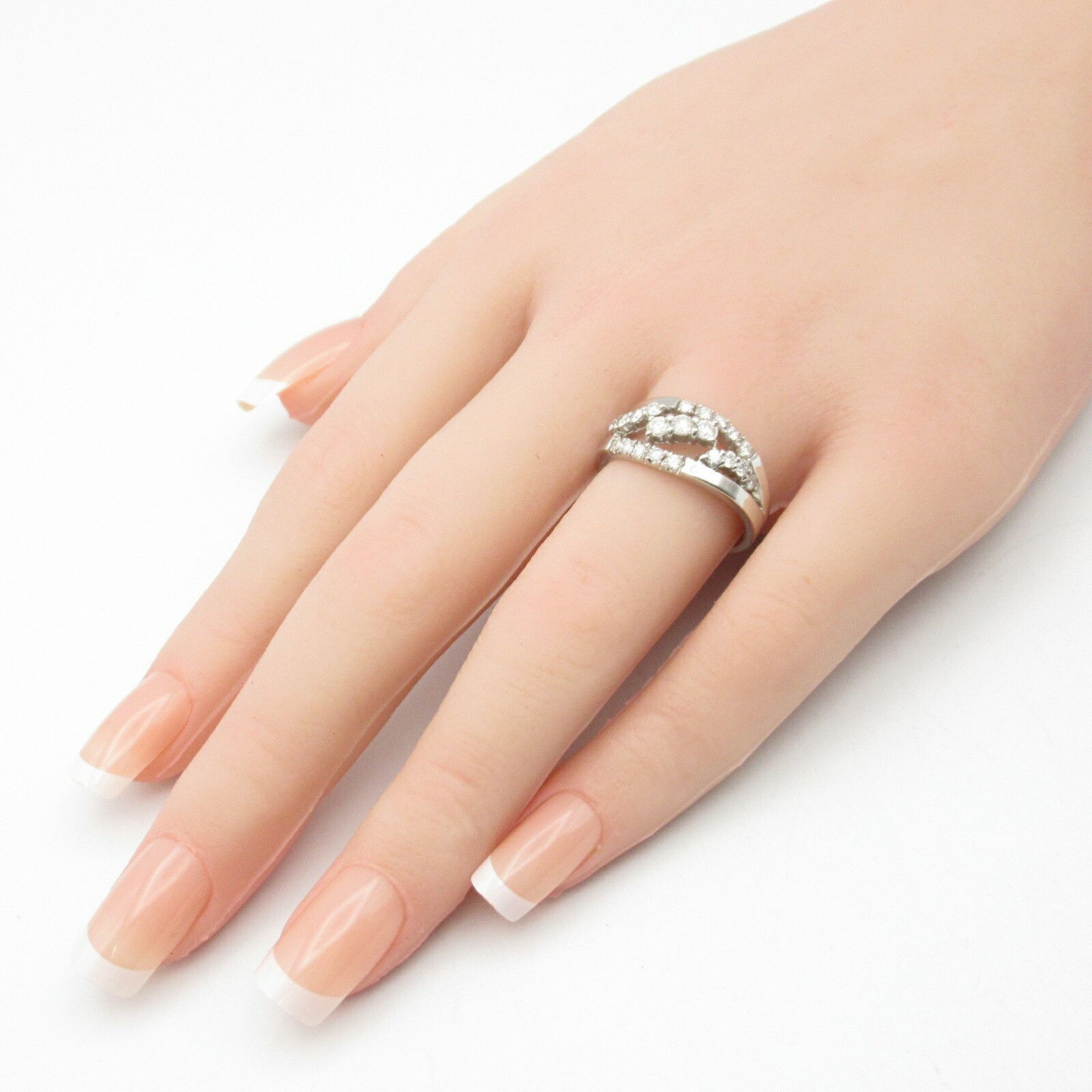 Other LuxUness JEWELRY Diamond Pt900 Platinum Ring Metal Ring Size ONE SIZE - 8 Thumbnail