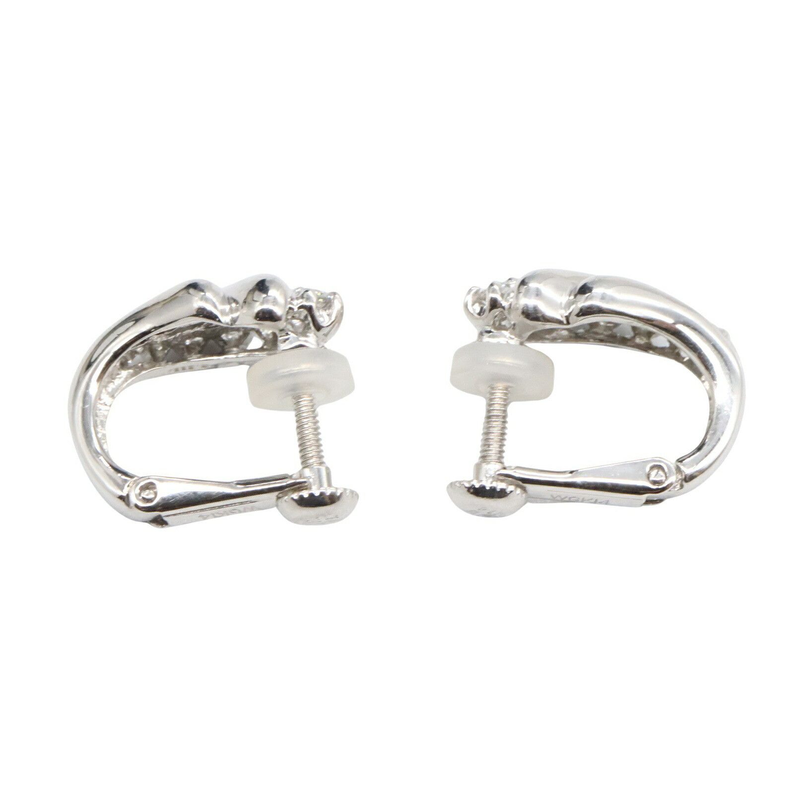 Other LuxUness Diamond Earrings Pt900 Platinum K14WG Earrings Metal Earrings Size ONE SIZE - 2 Thumbnail