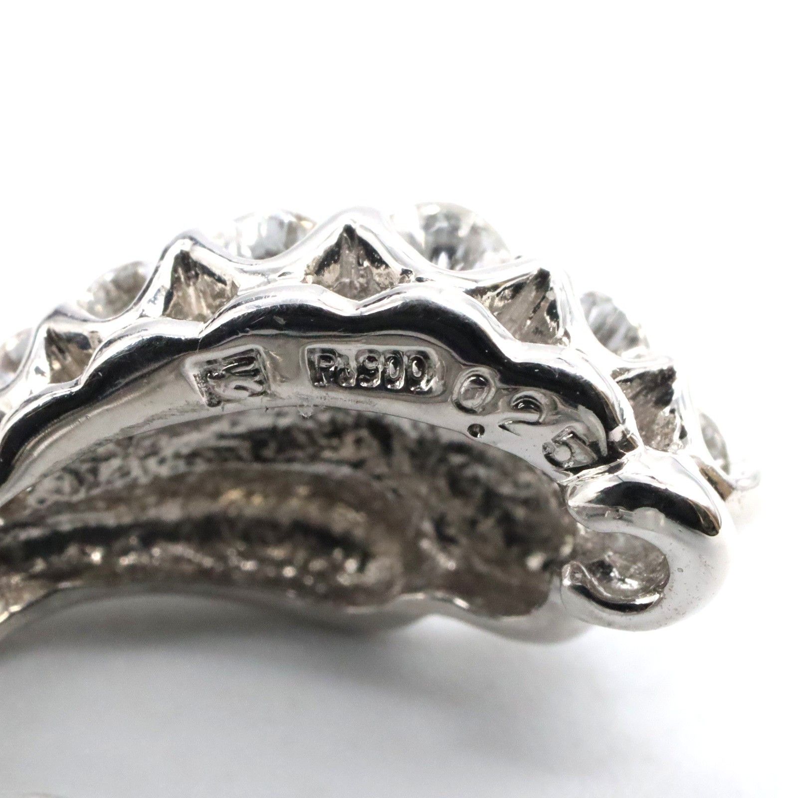 Other LuxUness Diamond Earrings Pt900 Platinum K14WG Earrings Metal Earrings Size ONE SIZE - 5 Thumbnail