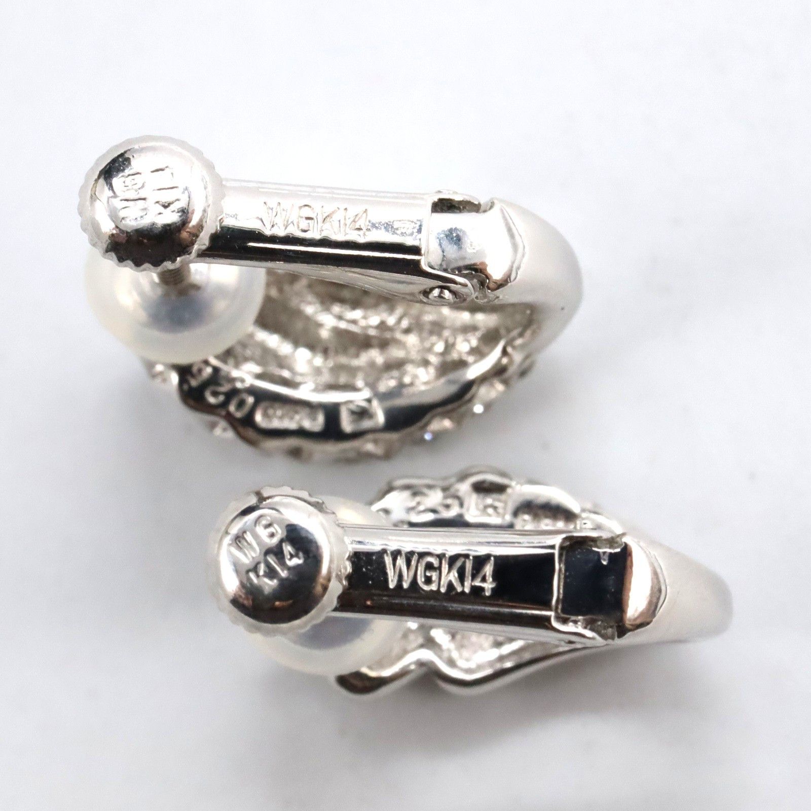 Other LuxUness Diamond Earrings Pt900 Platinum K14WG Earrings Metal Earrings Size ONE SIZE - 4 Thumbnail