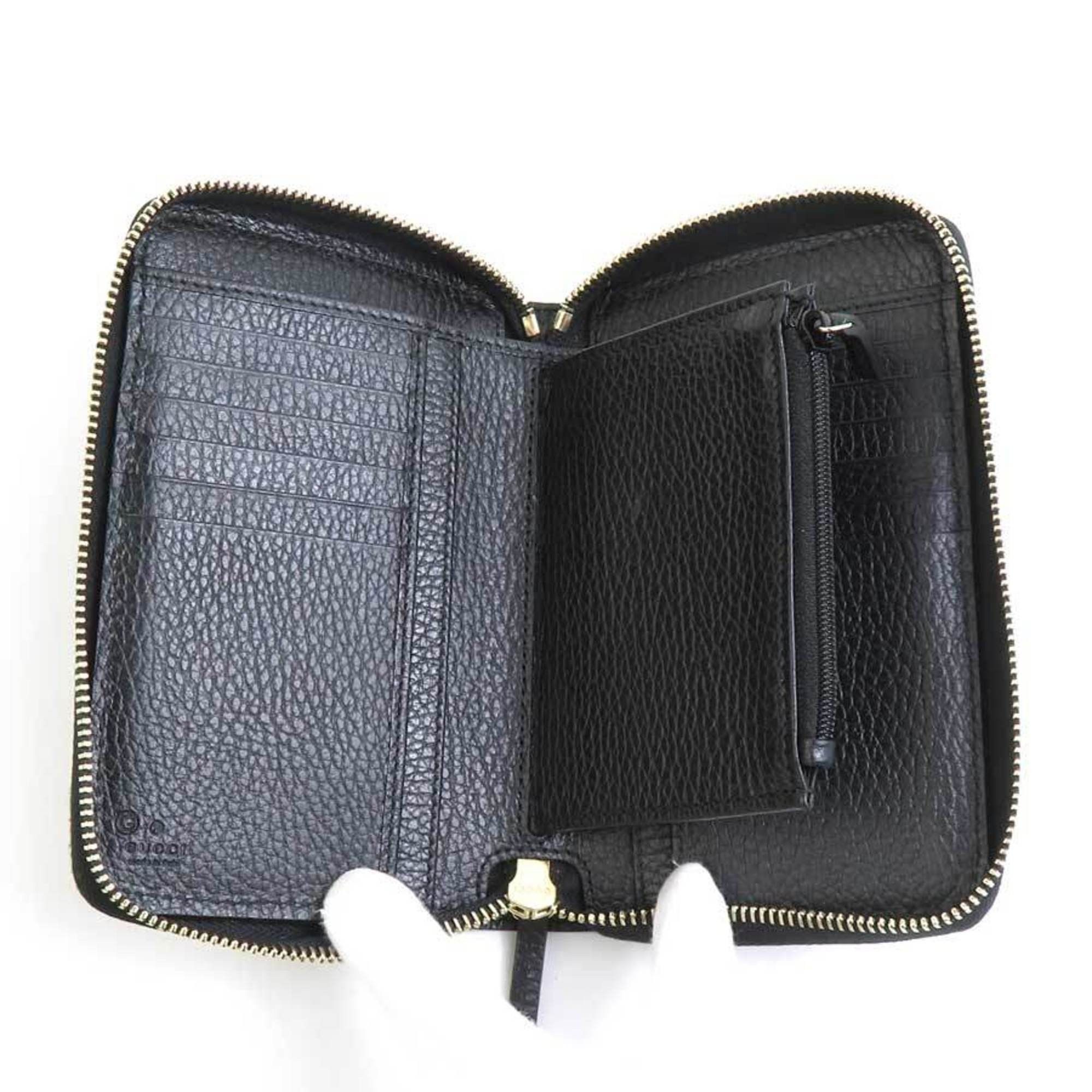 Gucci GUCCI Bi-fold wallet Interlocking G Black Men's Women's 464884 h31127a Size ONE SIZE - 3 Thumbnail
