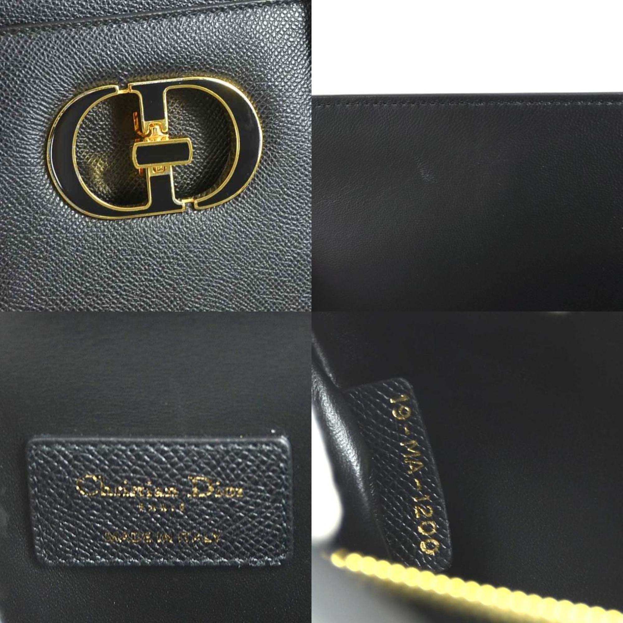 Dior Christian Dior Handbag Shoulder Bag 30 Montaigne Saint Honore Small Leather Black Women's 90104a Size ONE SIZE - 4 Thumbnail