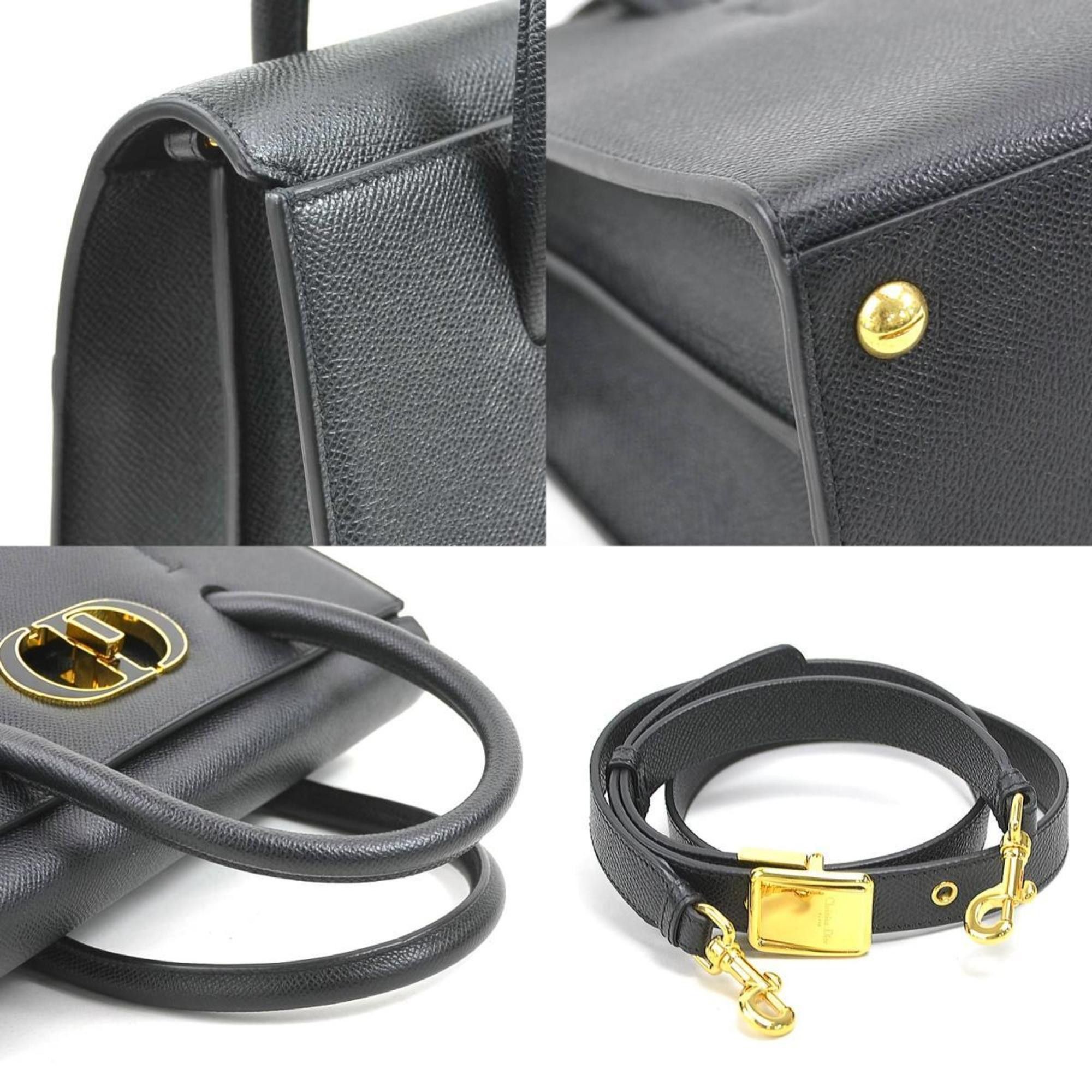 Dior Christian Dior Handbag Shoulder Bag 30 Montaigne Saint Honore Small Leather Black Women's 90104a Size ONE SIZE - 3 Thumbnail