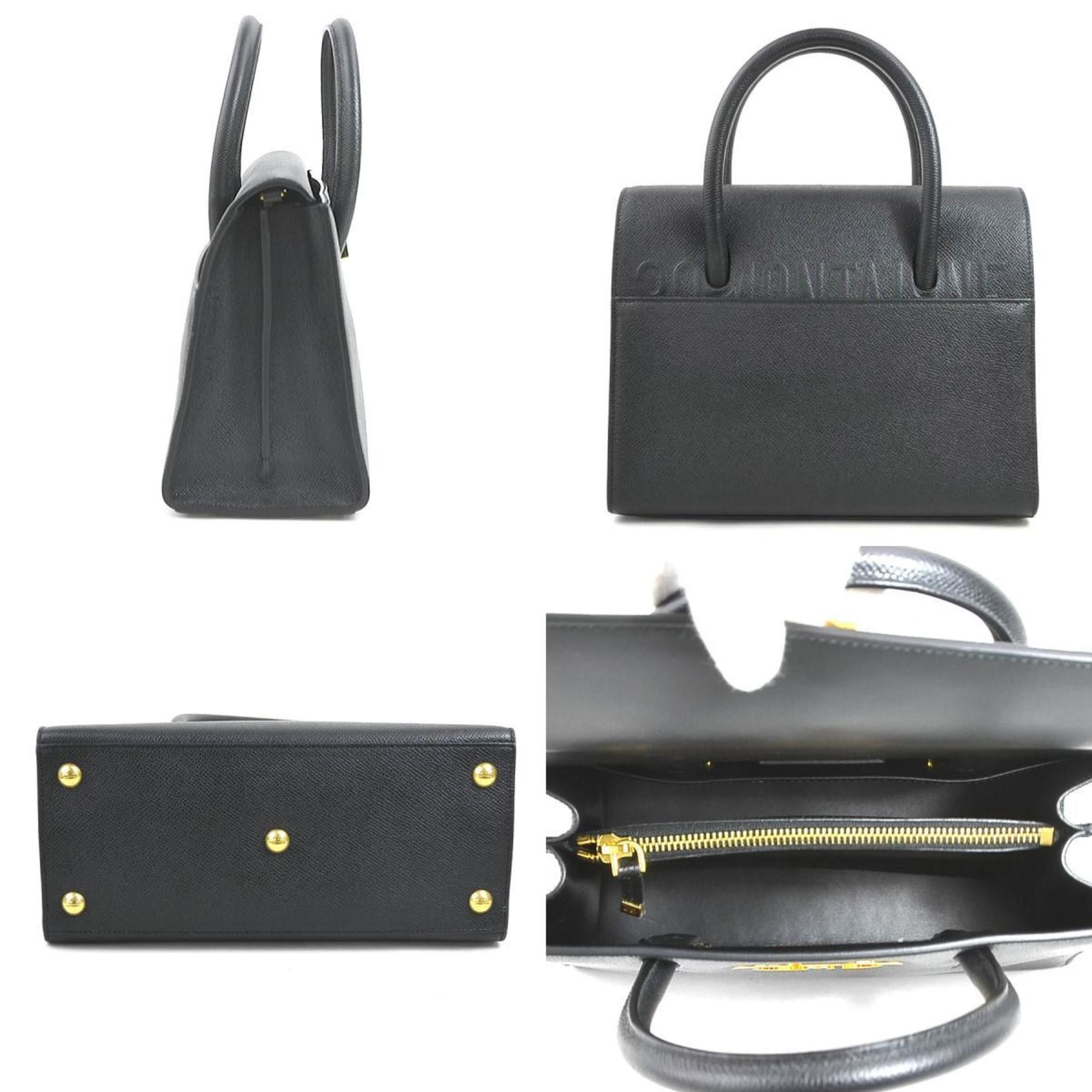 Dior Christian Dior Handbag Shoulder Bag 30 Montaigne Saint Honore Small Leather Black Women's 90104a Size ONE SIZE - 2 Thumbnail