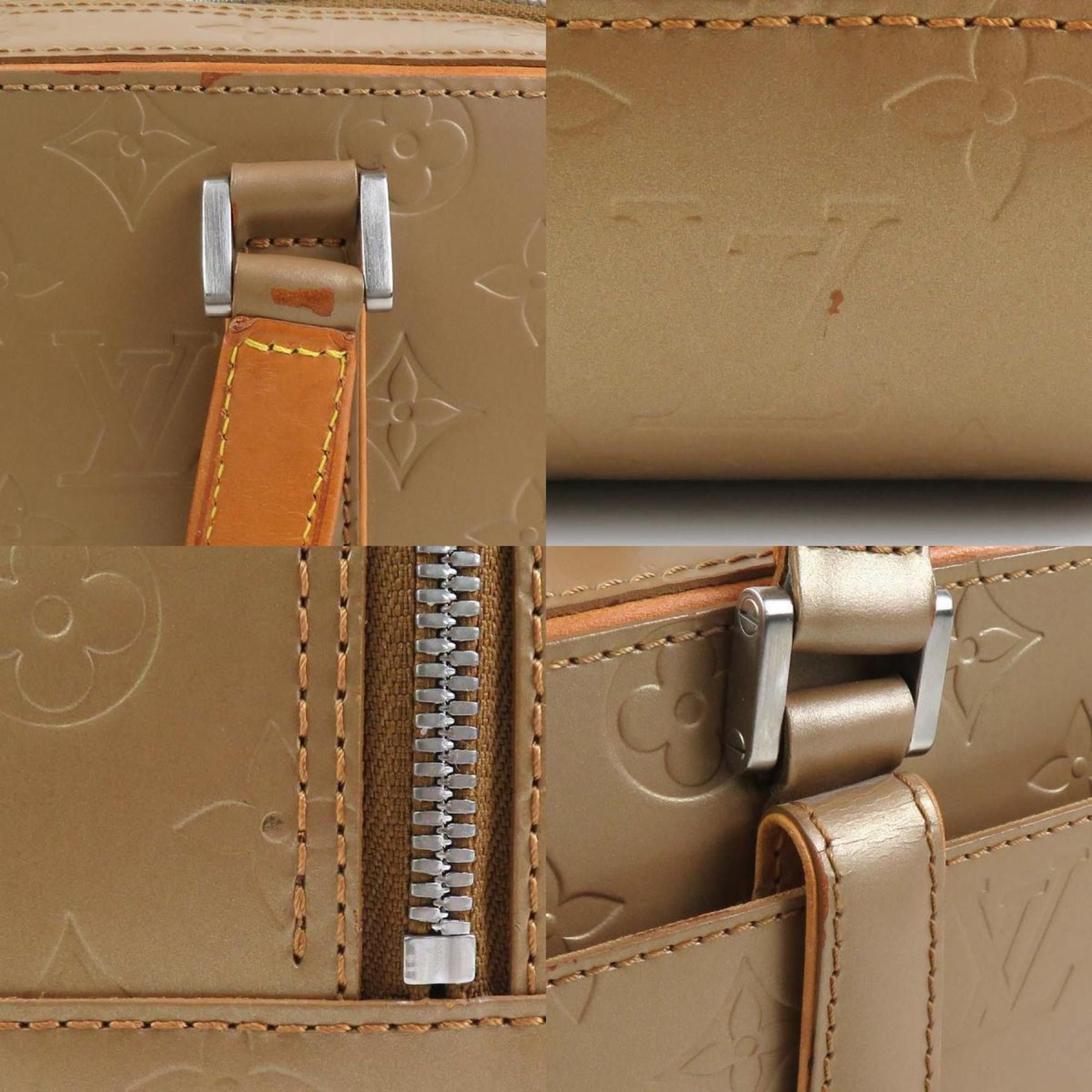 Louis Vuitton Louis Vuitton Handbag Monogram Matte Shelton Gold Brown Silver Women's M55177 e60299g Size ONE SIZE - 4 Thumbnail
