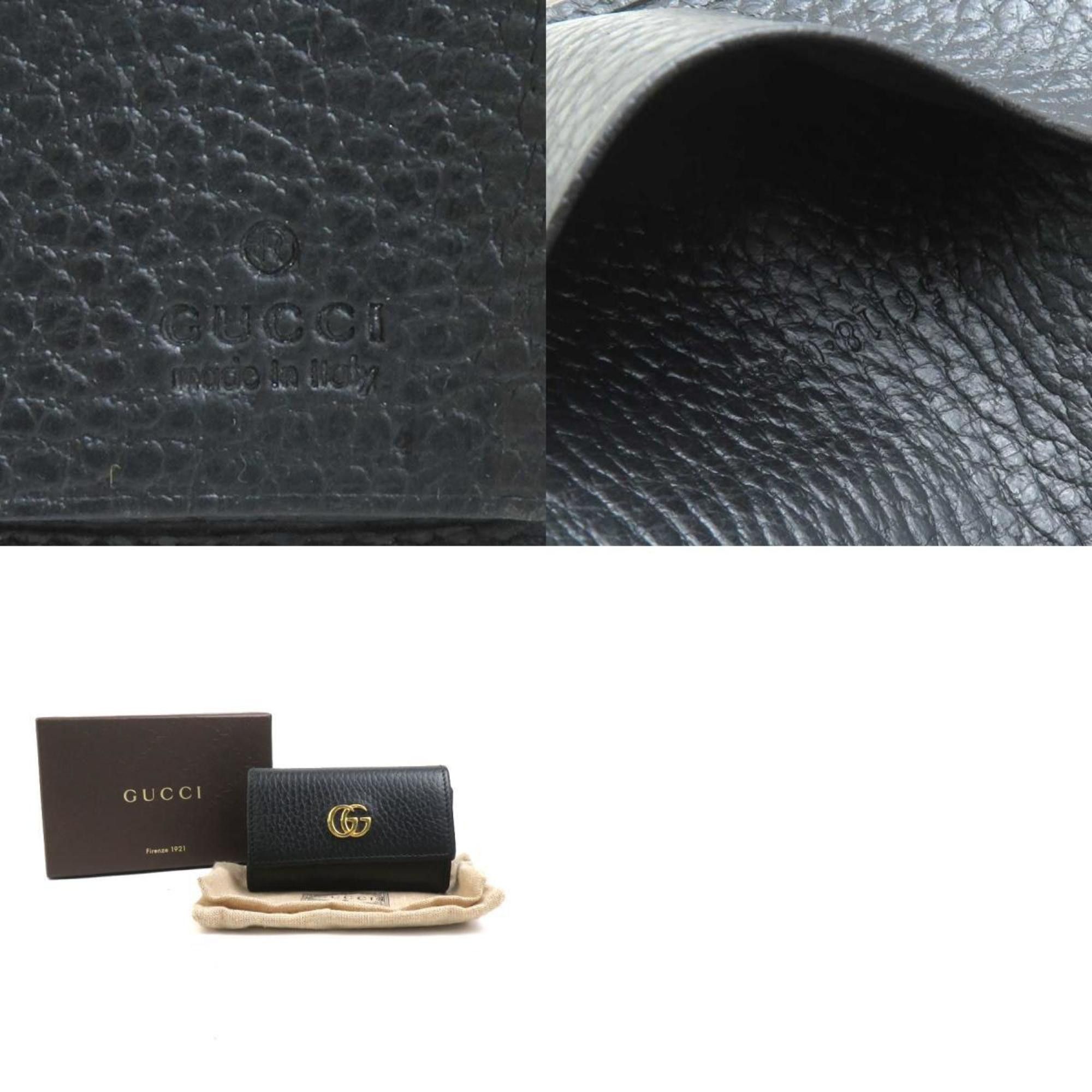 Gucci GUCCI GG Marmont Leather Key Case, Black, Accessory, Men's, Women's, 456118, H31138A Size ONE SIZE - 5 Thumbnail