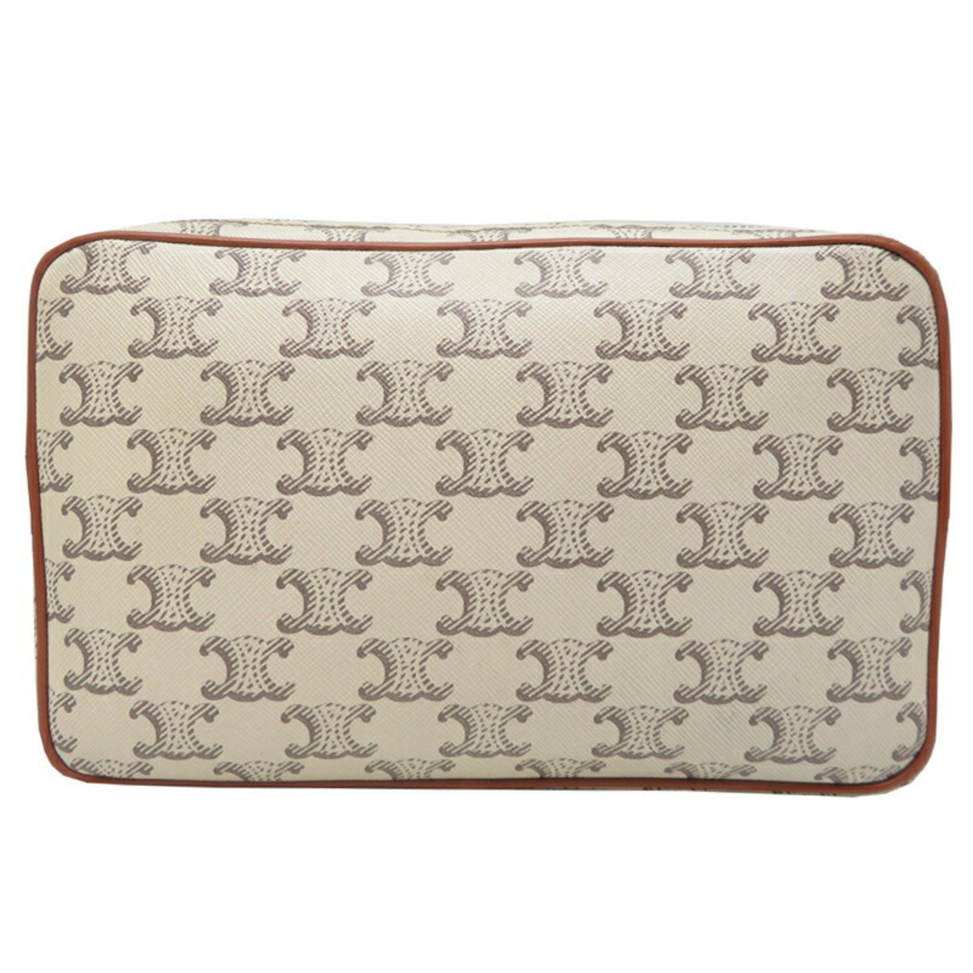 Celine Celine Women's and Men's Shoulder Bag 194502 PVC Triomphe White Size ONE SIZE - 2 Thumbnail