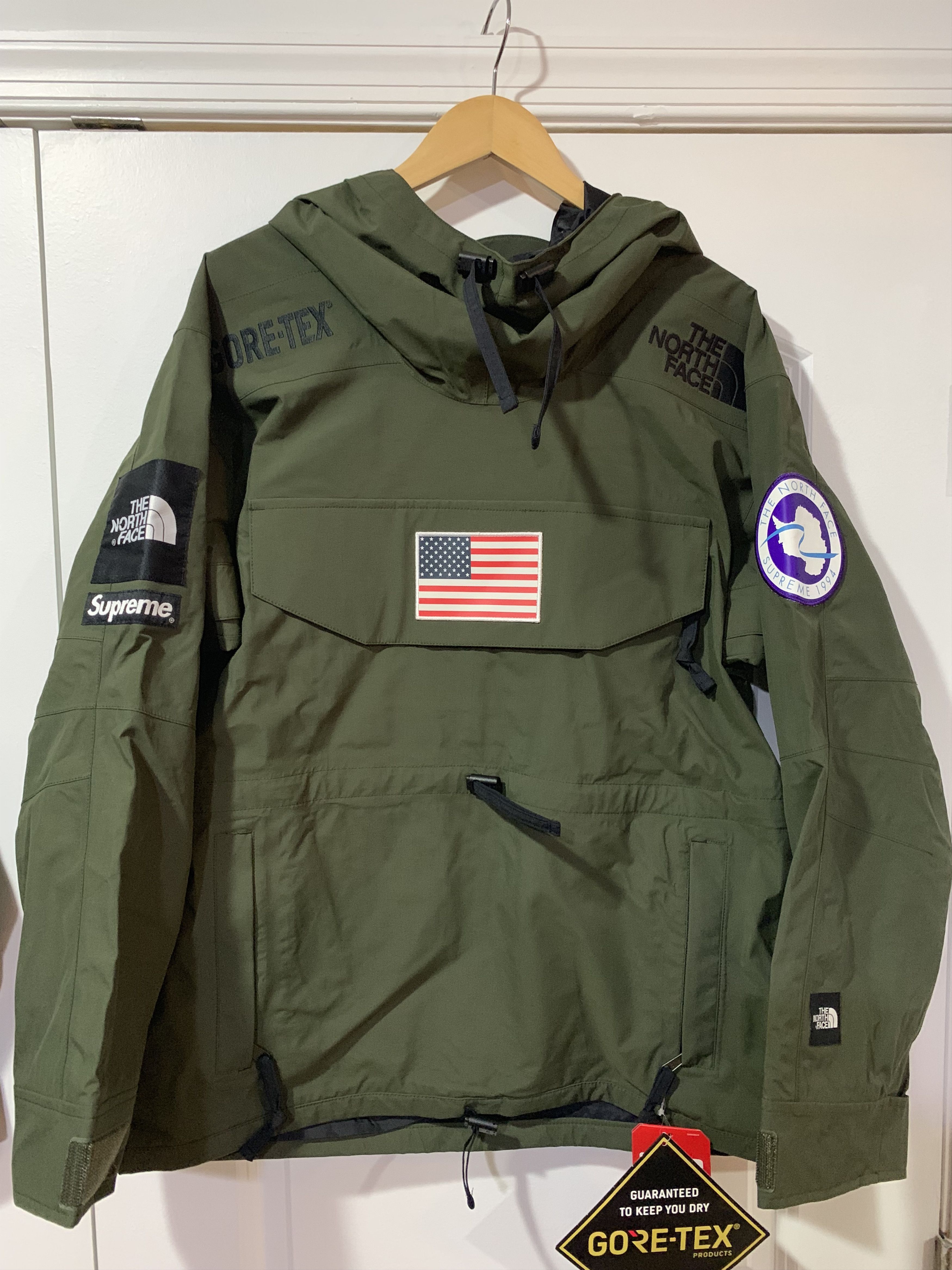 Supreme the north face trans antarctica expedition pullover jacket olive store