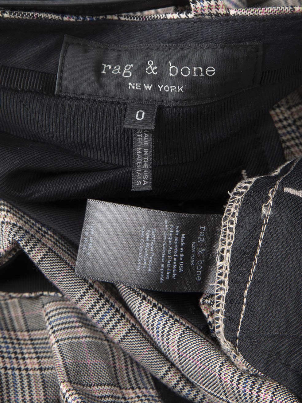 Rag & Bone Grey Wool Tartan Belted Trousers Size 25" / US 0 / IT 36 - 4 Thumbnail