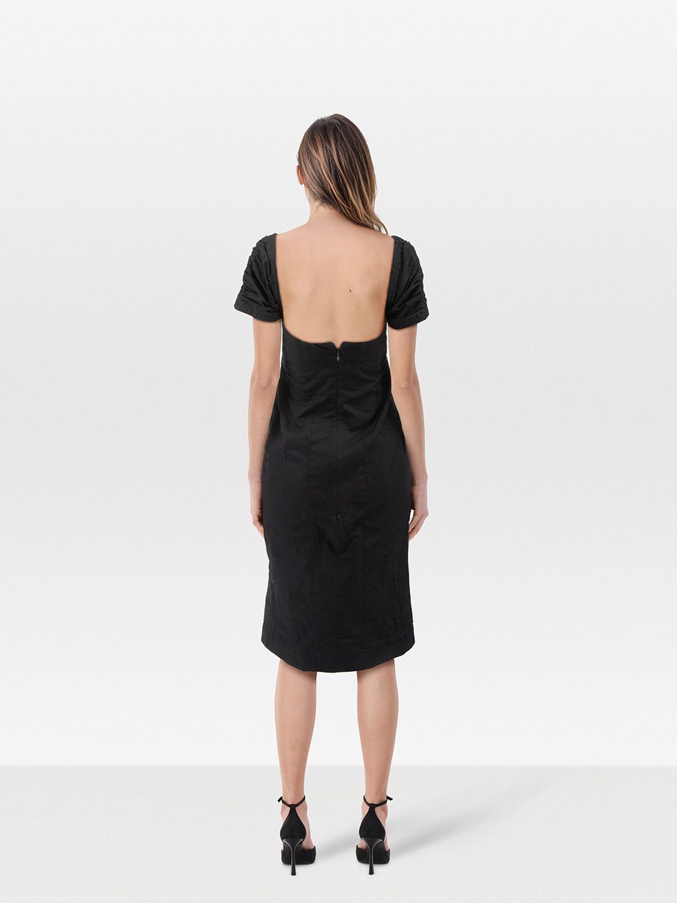 Brock Collection Black Square Neck Slit Dress Size XS / US 0-2 / IT 36-38 - 2 Thumbnail