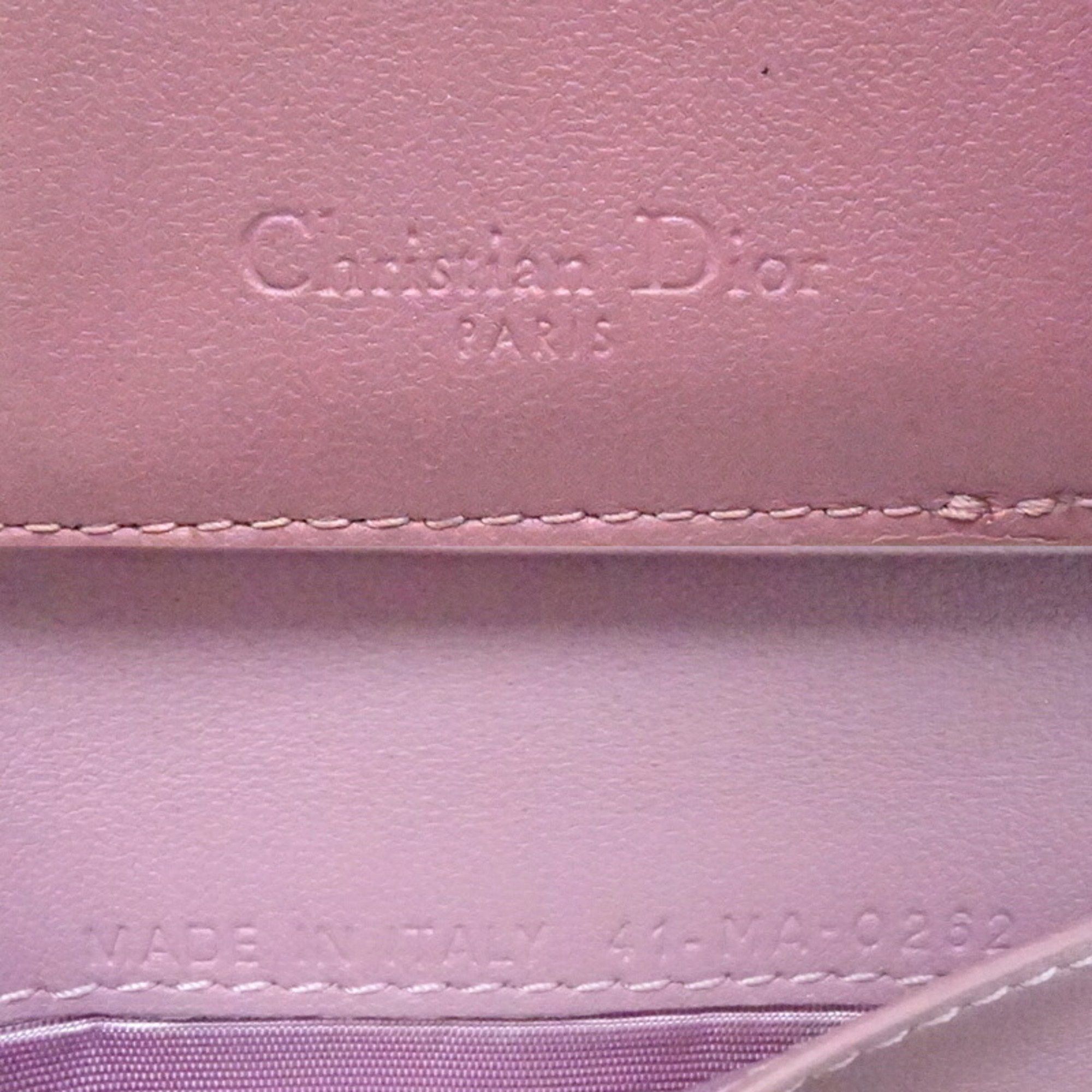 Dior Christian Dior Lotus Wallet Women's Tri-fold S0181 ONMJ Leather Dark Pink Size ONE SIZE - 10 Thumbnail