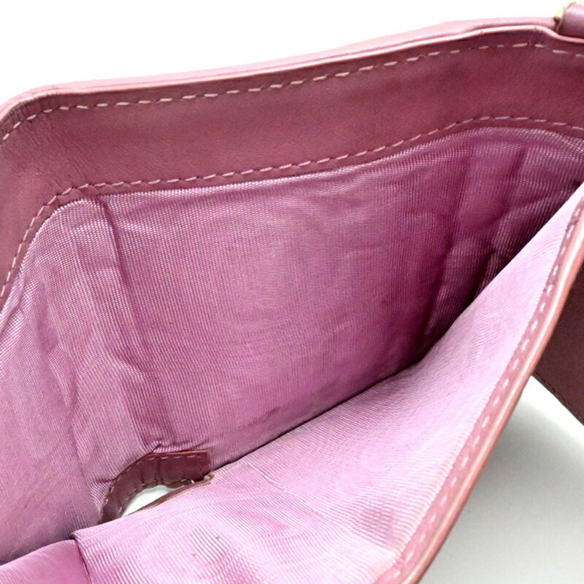 Dior Christian Dior Lotus Wallet Women's Tri-fold S0181 ONMJ Leather Dark Pink Size ONE SIZE - 6 Thumbnail
